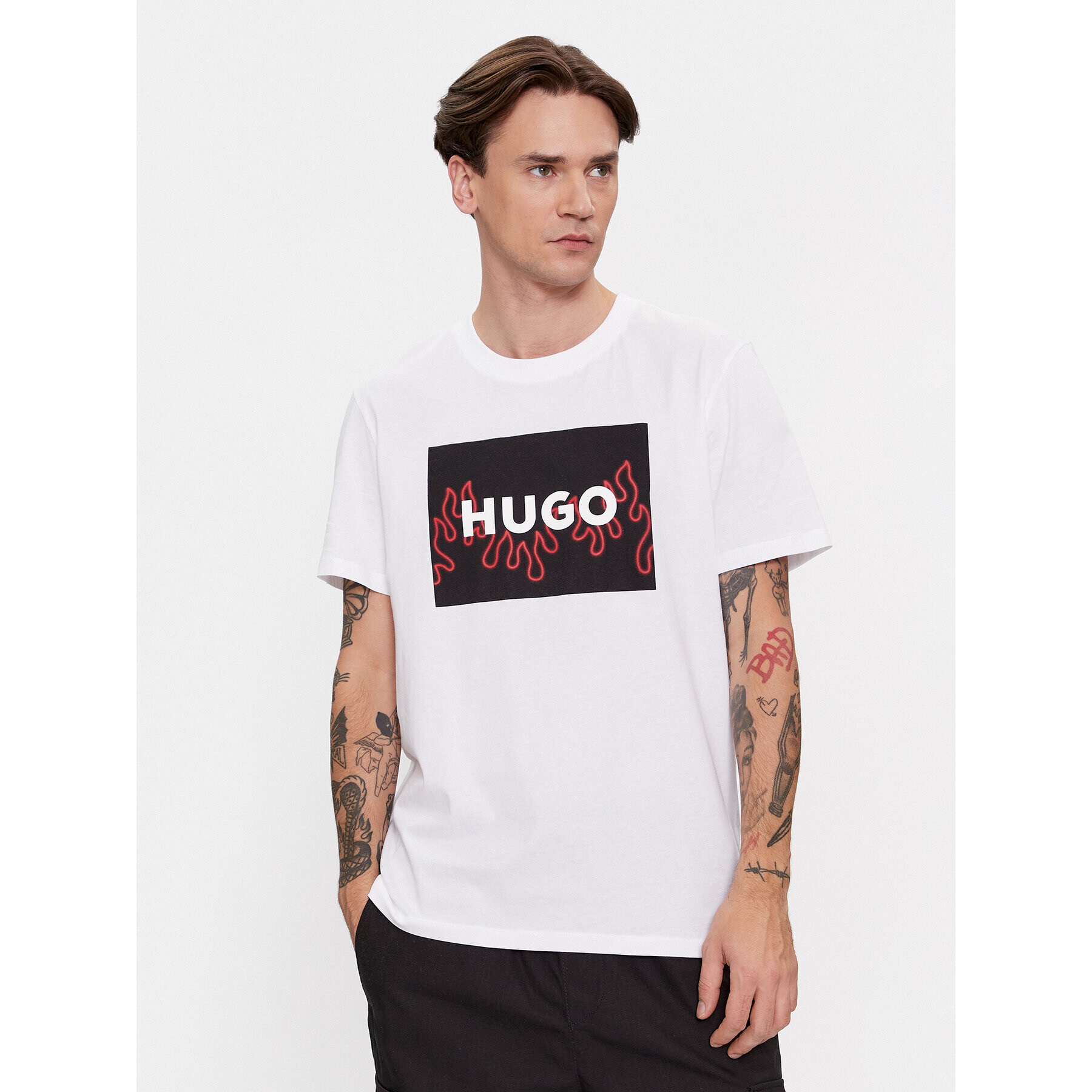 Hugo Тишърт Dulive 50506989 Бял Regular Fit - Pepit.bg