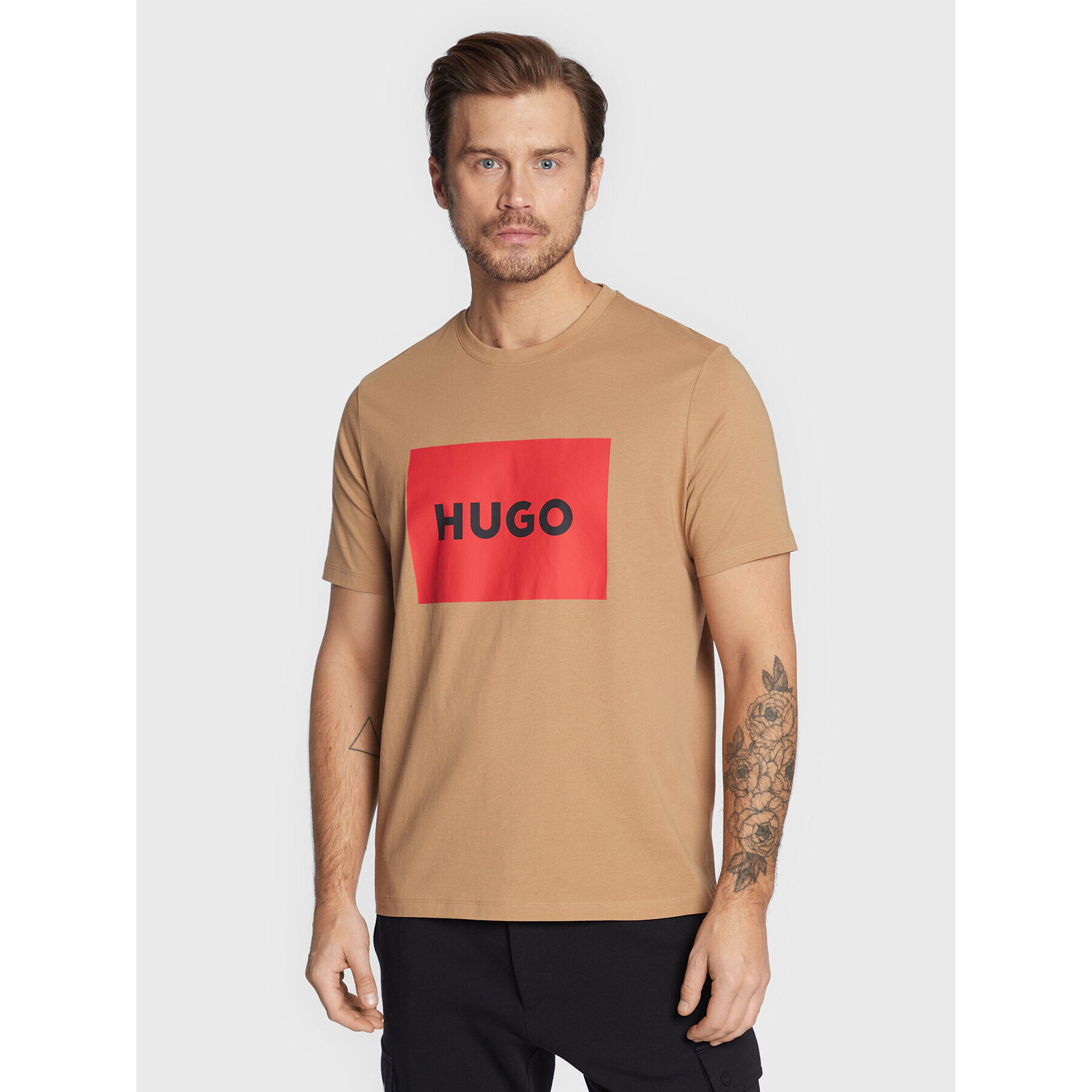 Hugo Тишърт Dulive222 50467952 Бежов Regular Fit - Pepit.bg