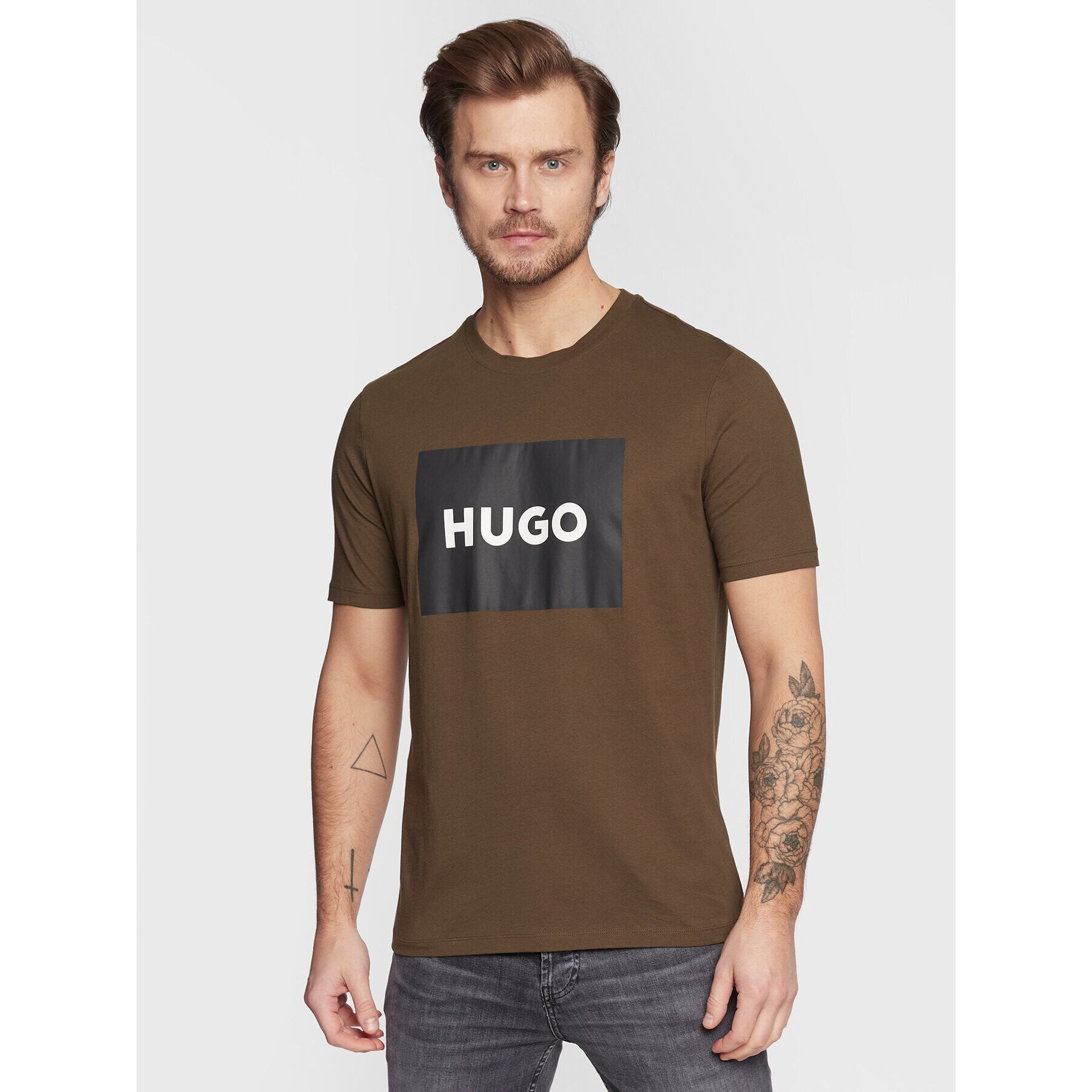 Hugo Тишърт Dulive222 50467952 Каки Regular Fit - Pepit.bg