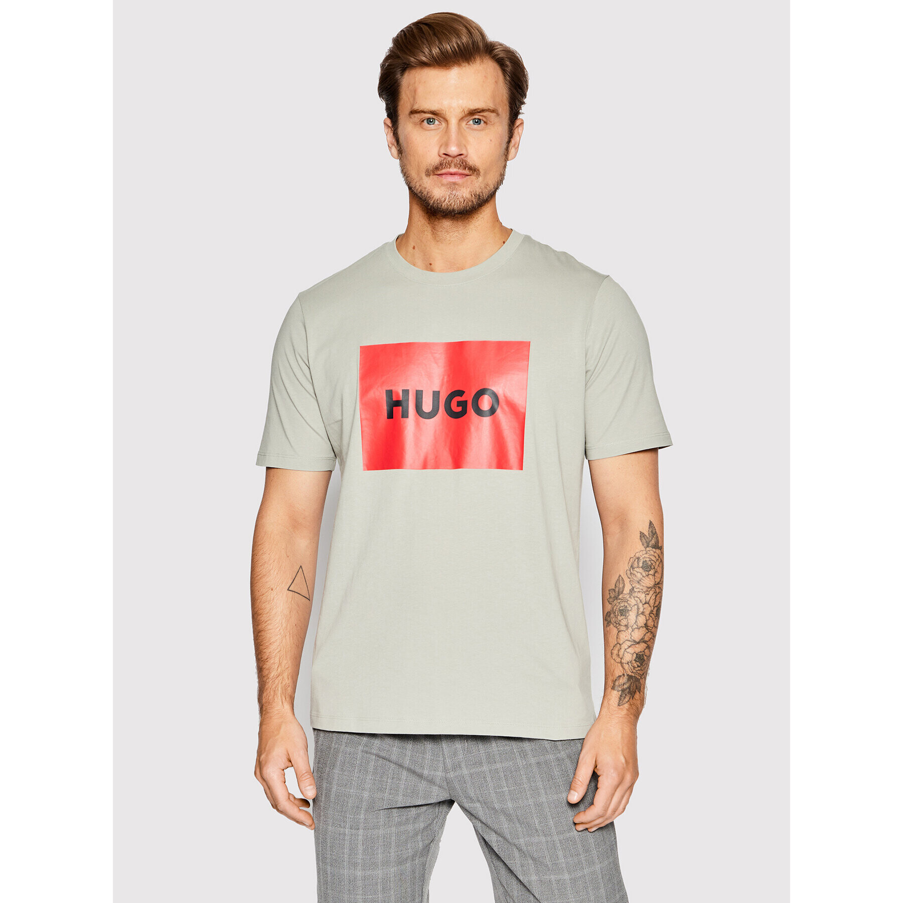 Hugo Тишърт Dulive222 50467952 Сив Regular Fit - Pepit.bg