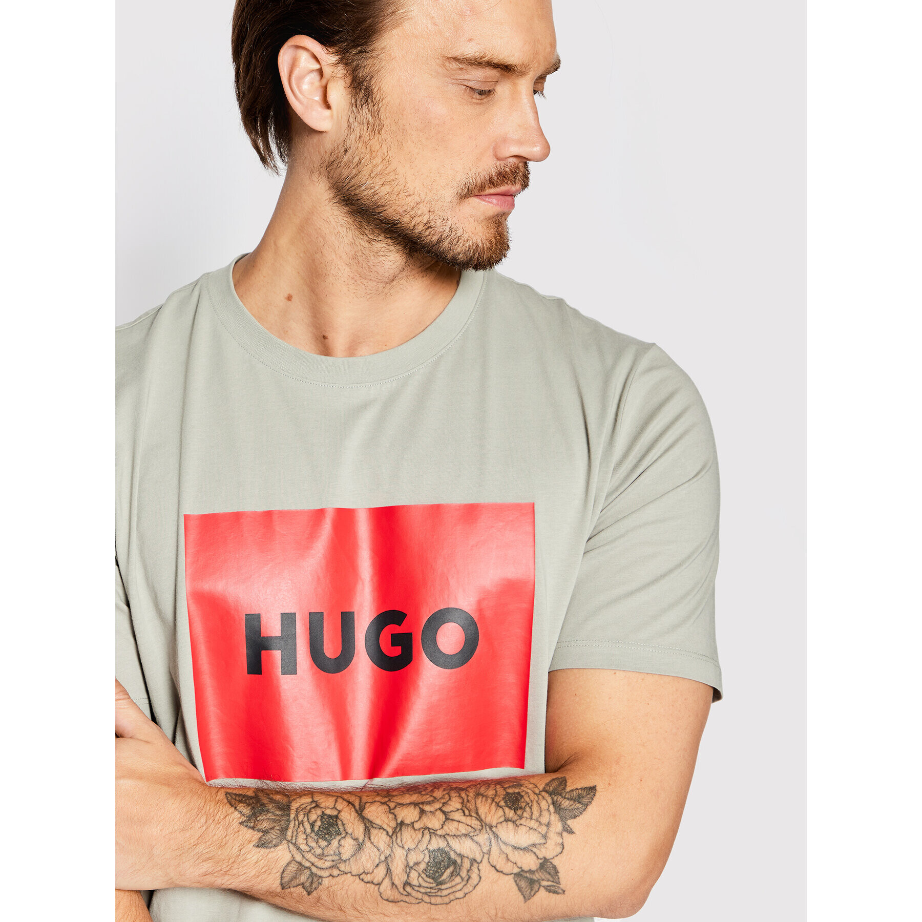 Hugo Тишърт Dulive222 50467952 Сив Regular Fit - Pepit.bg