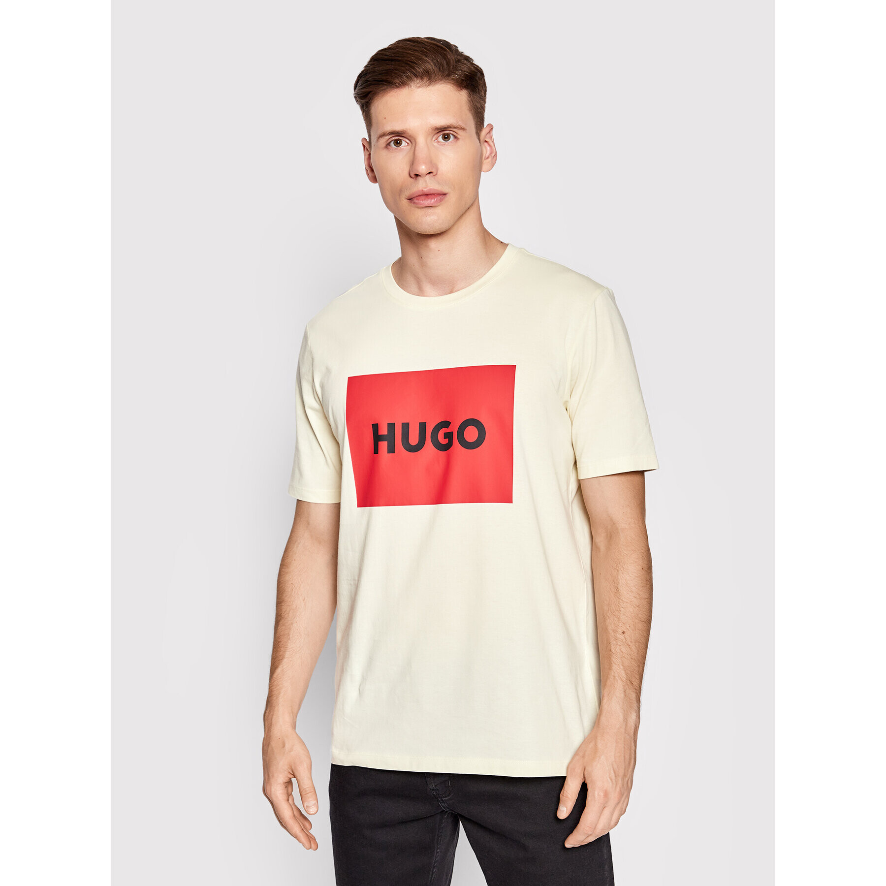 Hugo Тишърт Dulive222 50467952 Жълт Regular Fit - Pepit.bg