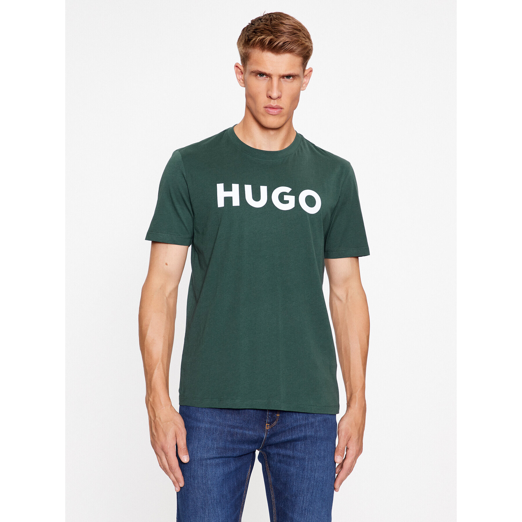 Hugo Тишърт Dulivio 50467556 Зелен Regular Fit - Pepit.bg