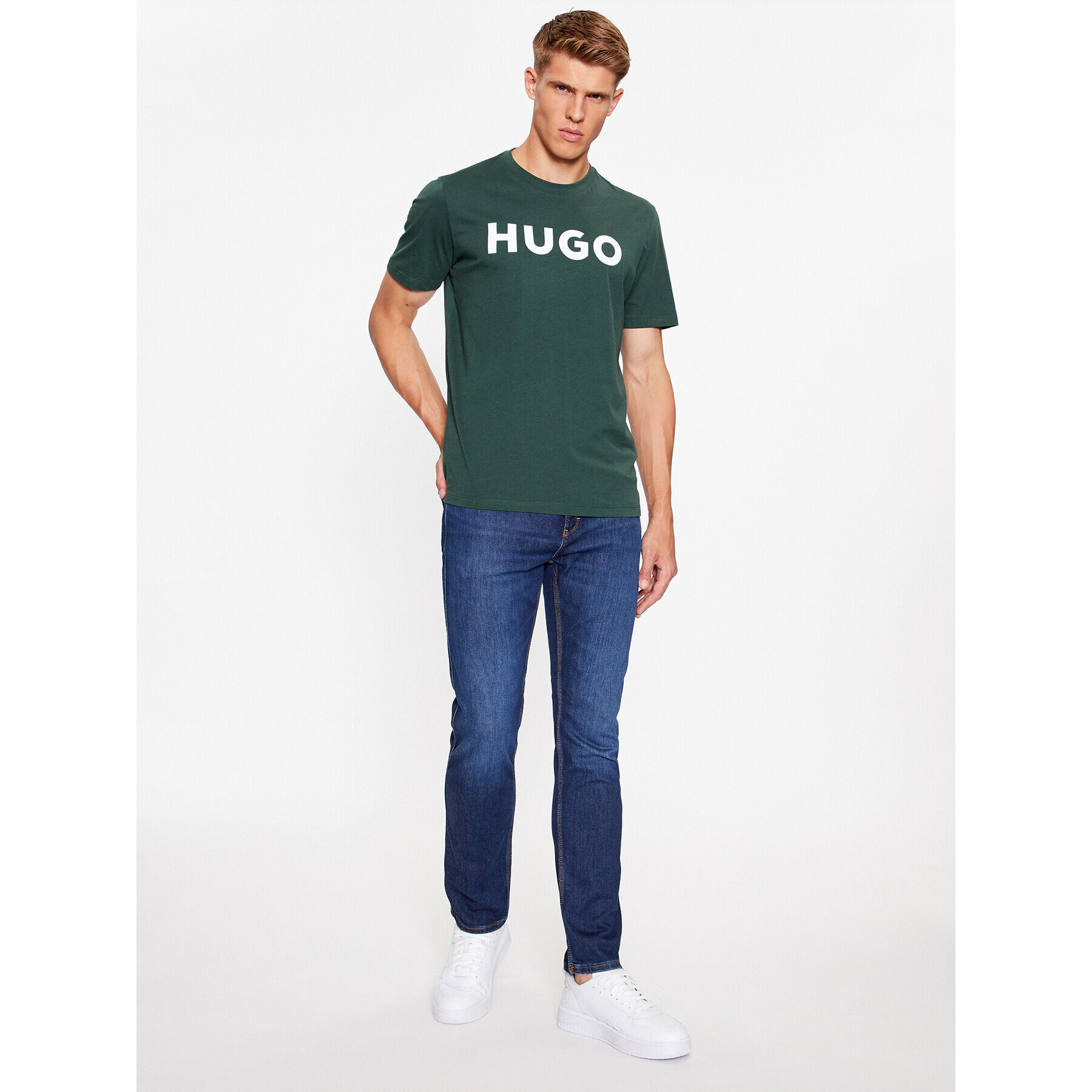 Hugo Тишърт Dulivio 50467556 Зелен Regular Fit - Pepit.bg