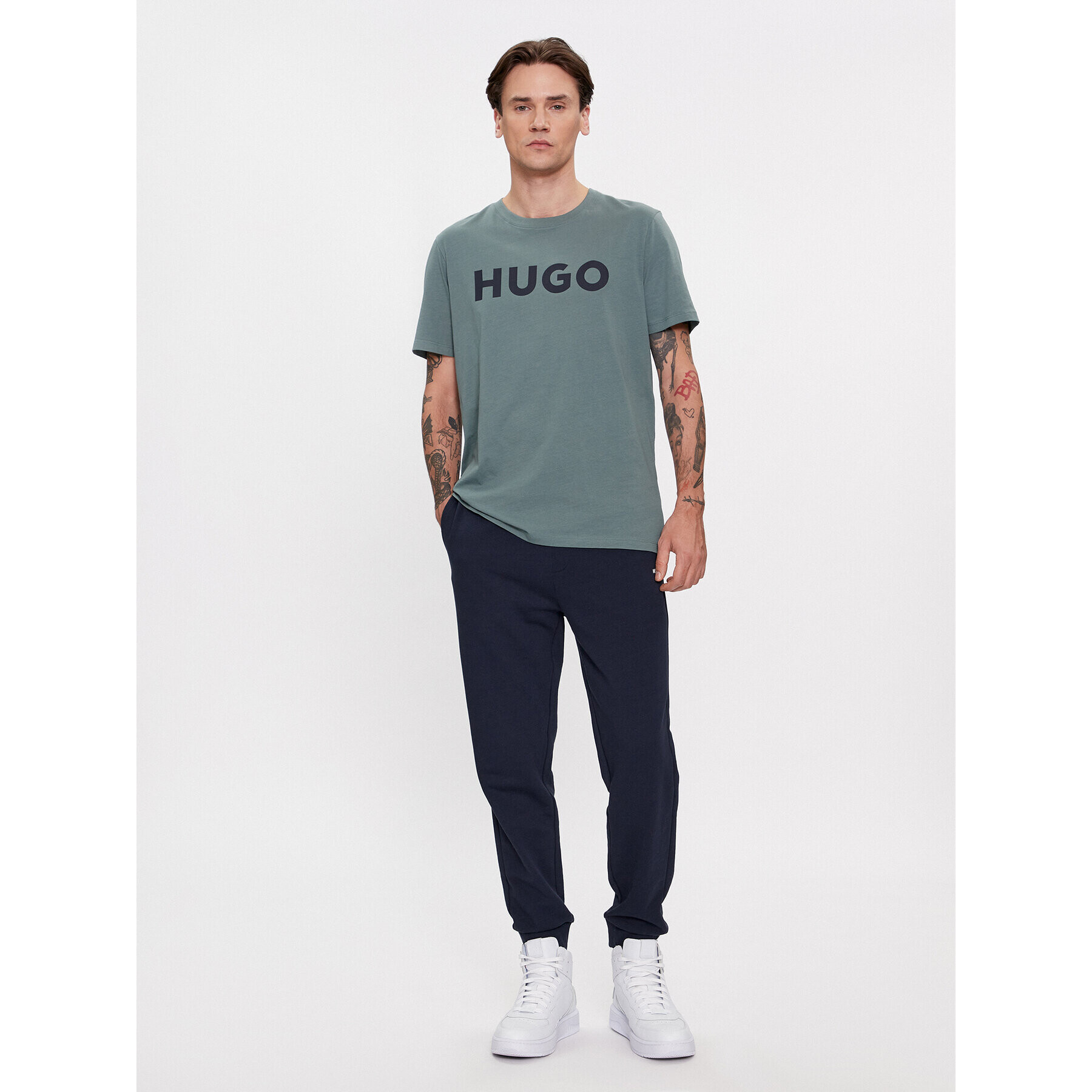 Hugo Тишърт Dulivio 50467556 Зелен Regular Fit - Pepit.bg