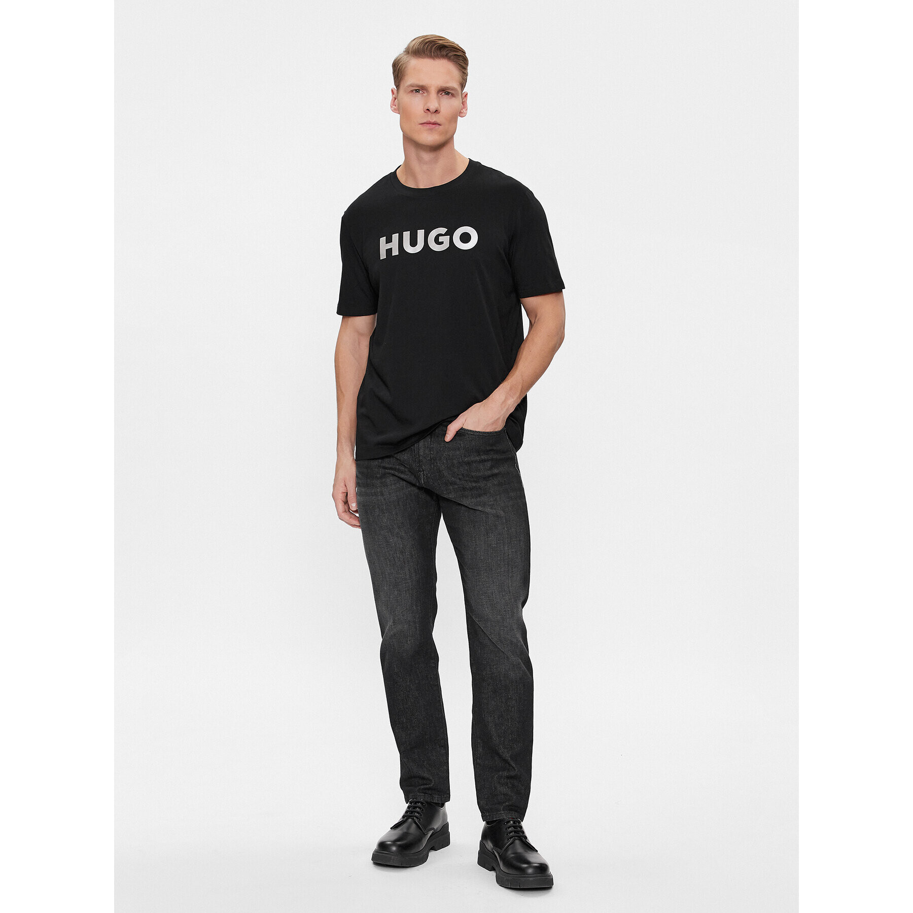 Hugo Тишърт Dulivio 50506996 Черен Regular Fit - Pepit.bg