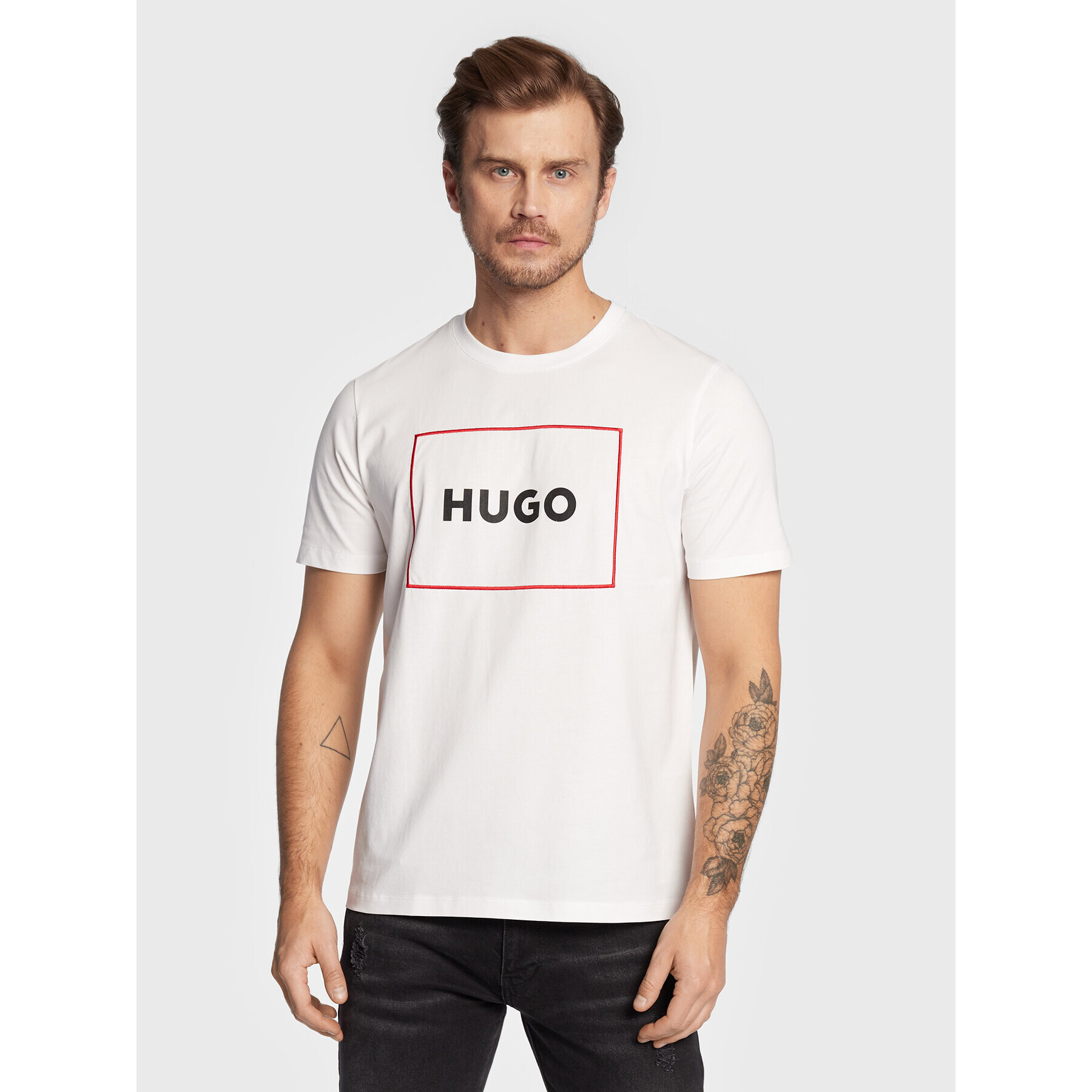 Hugo Тишърт Dumex 50475330 Бял Regular Fit - Pepit.bg