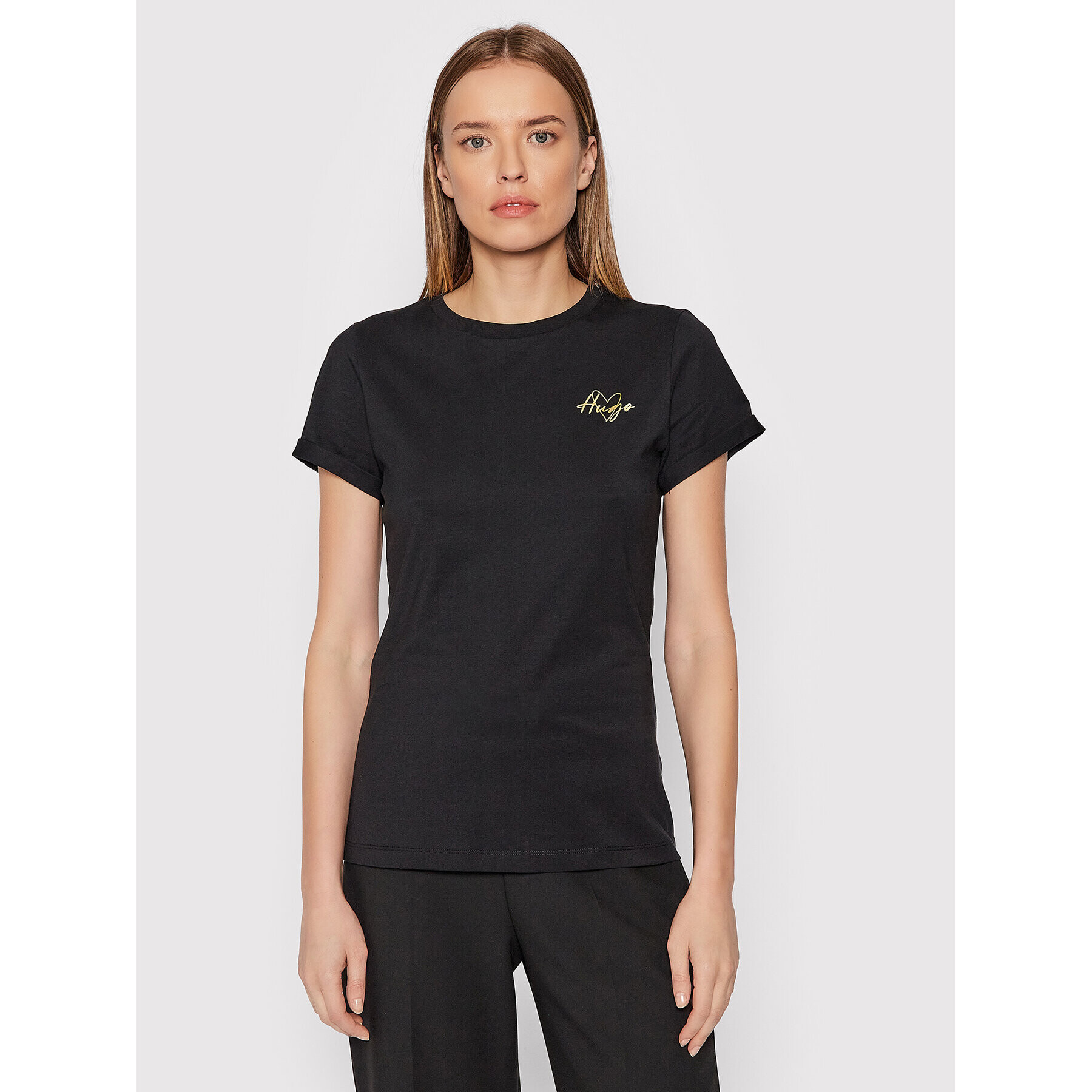 Hugo Тишърт Logo Artwork 50464250 Черен Slim Fit - Pepit.bg