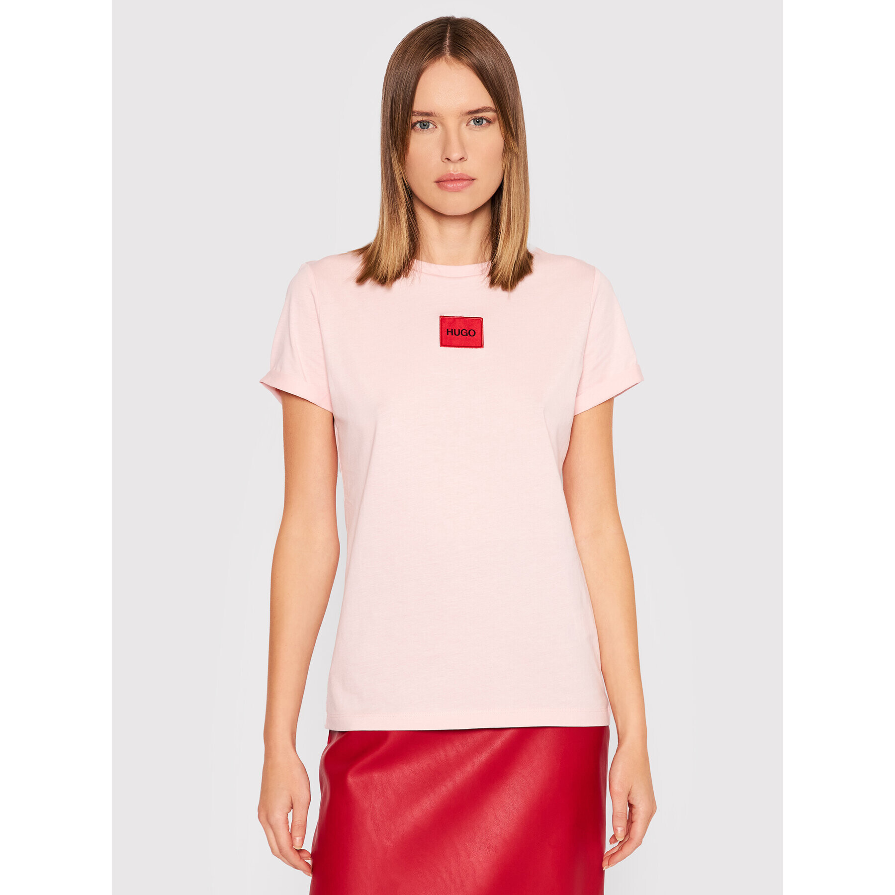 Hugo Тишърт Redlabel 0456008 Розов Slim Fit - Pepit.bg