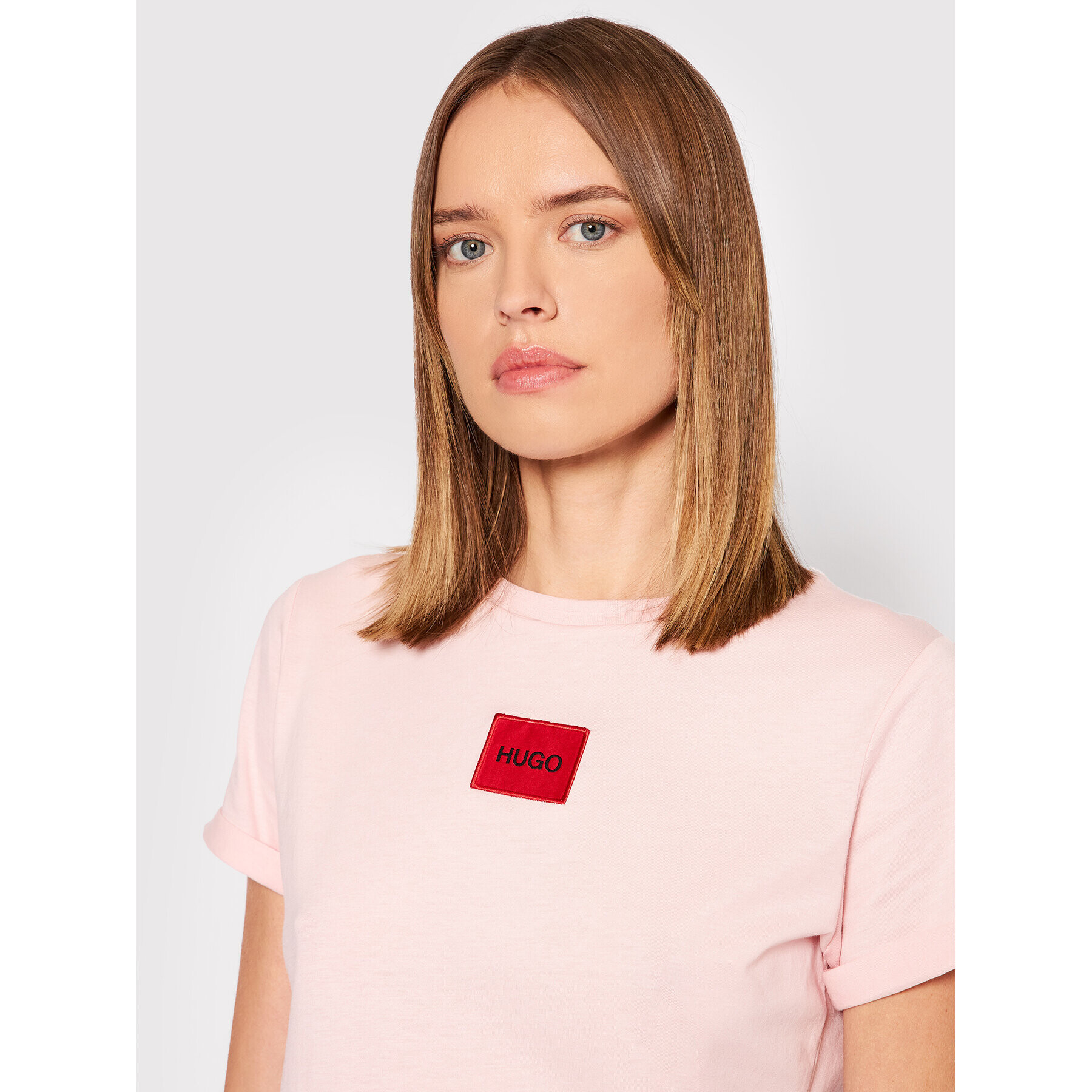 Hugo Тишърт Redlabel 0456008 Розов Slim Fit - Pepit.bg