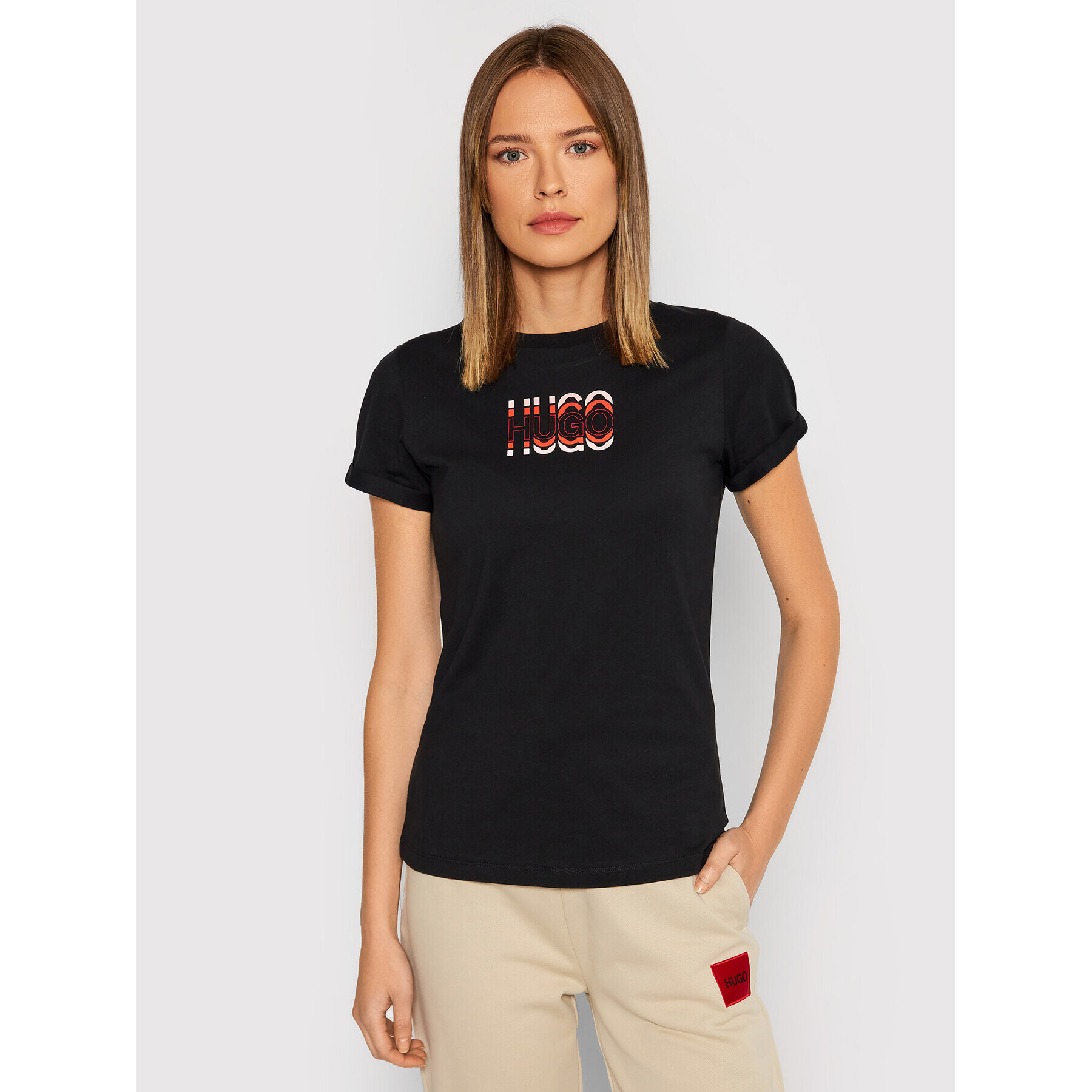Hugo Тишърт Tee 11 50455711 Черен Slim Fit - Pepit.bg