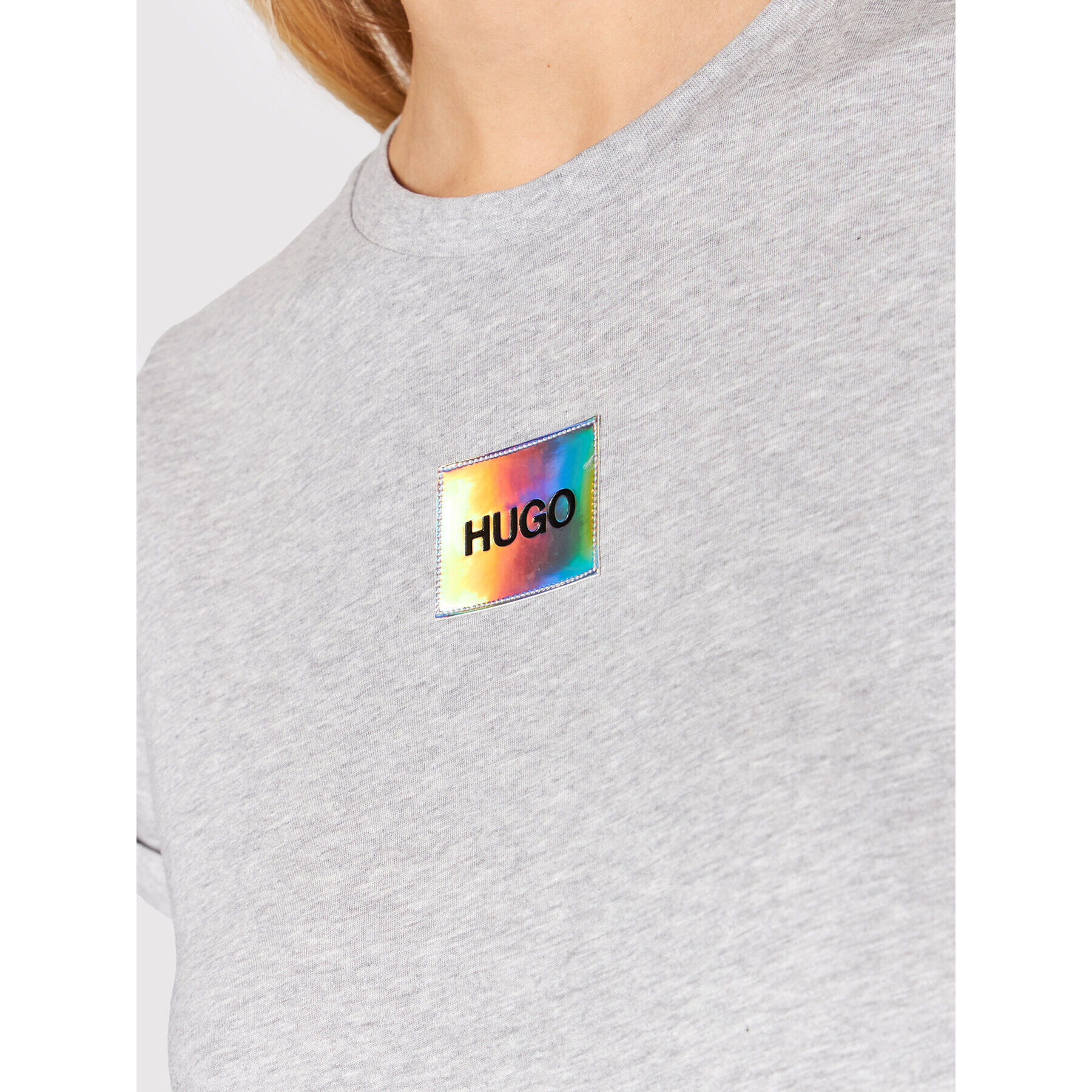 Hugo Тишърт Tee_Redlabel 50456008 Сив Slim Fit - Pepit.bg