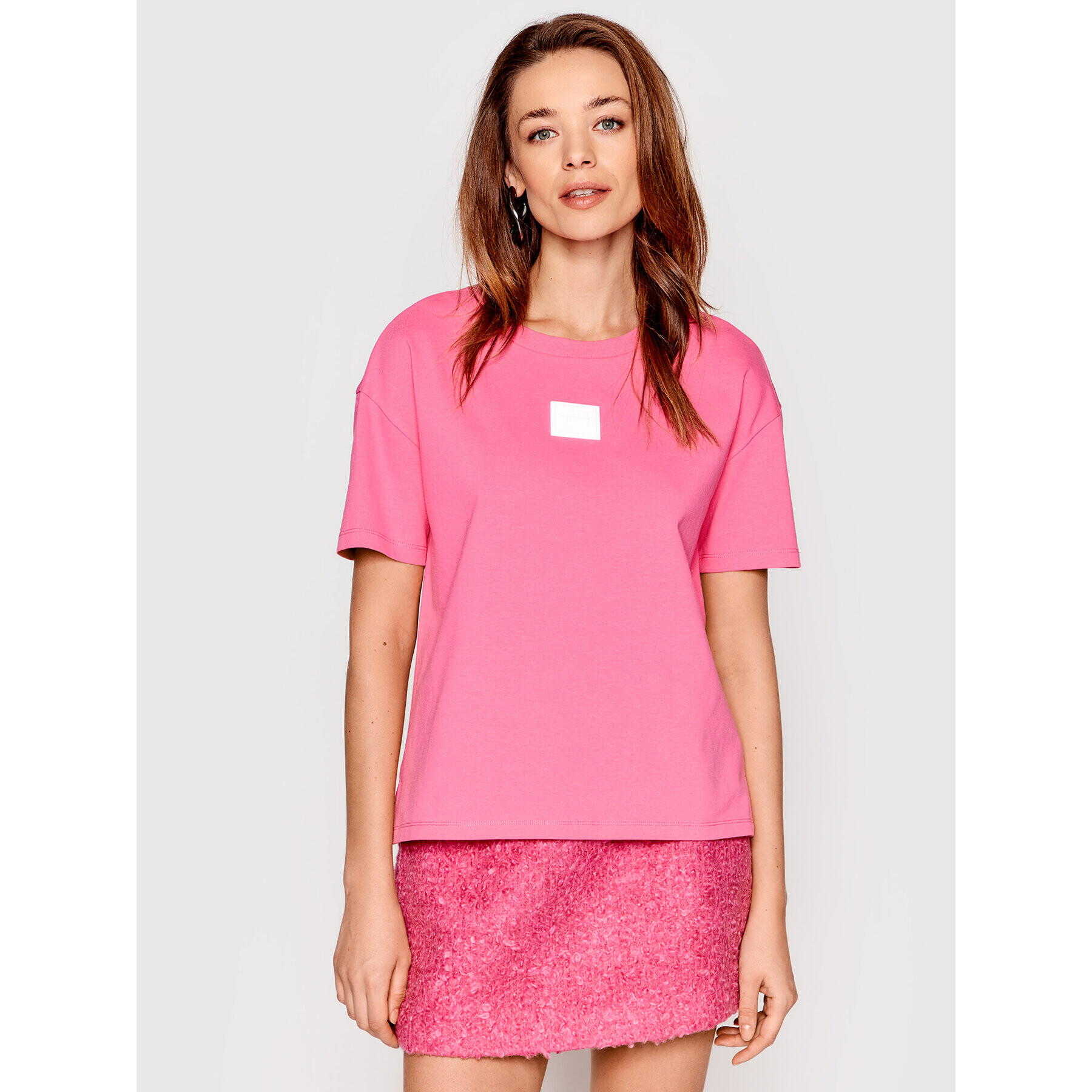 Hugo Тишърт The Boxy 50467457 Розов Relaxed Fit - Pepit.bg