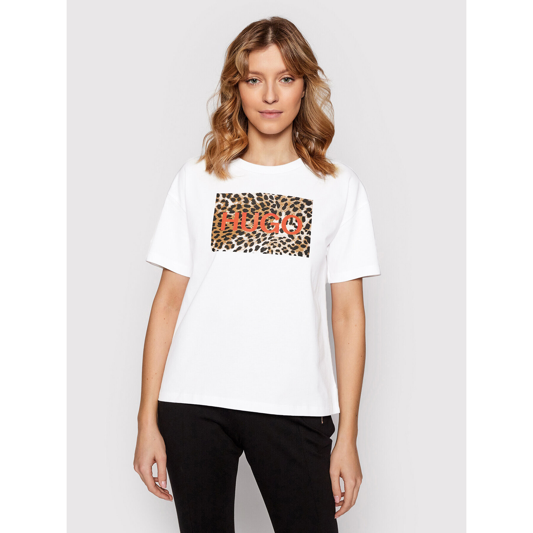 Hugo Тишърт The Boxy Tee 7 50459300 Бял Relaxed Fit - Pepit.bg