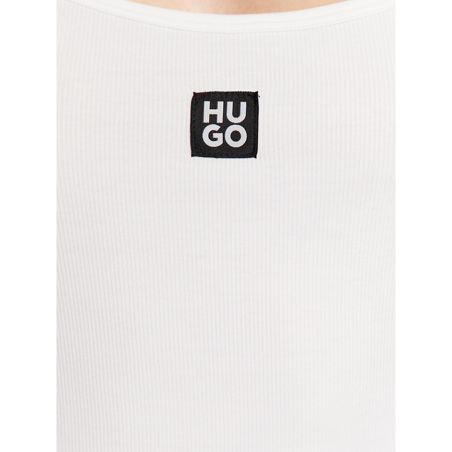 Hugo топ Vest Rib 50496814 Бял Slim Fit - Pepit.bg