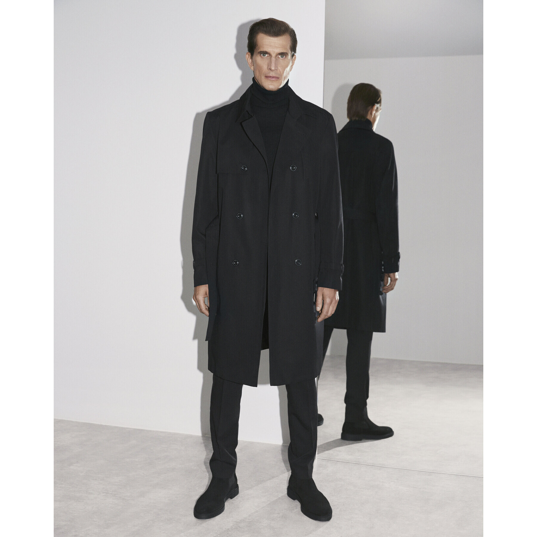 Hugo Тренч Maluks2341 50493354 Черен Regular Fit - Pepit.bg