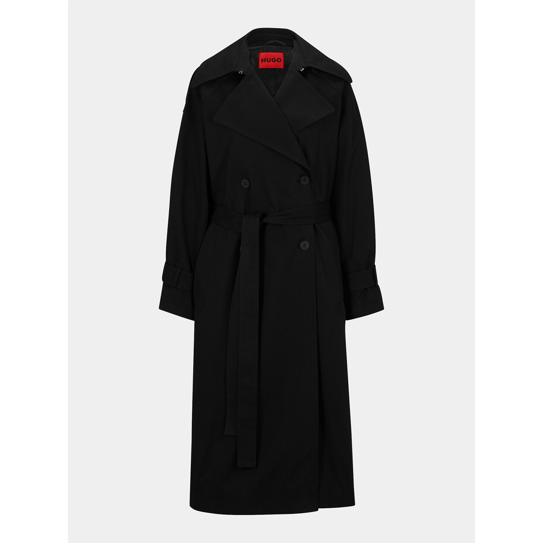 Hugo Тренч Mannika 50493526 Черен Relaxed Fit - Pepit.bg