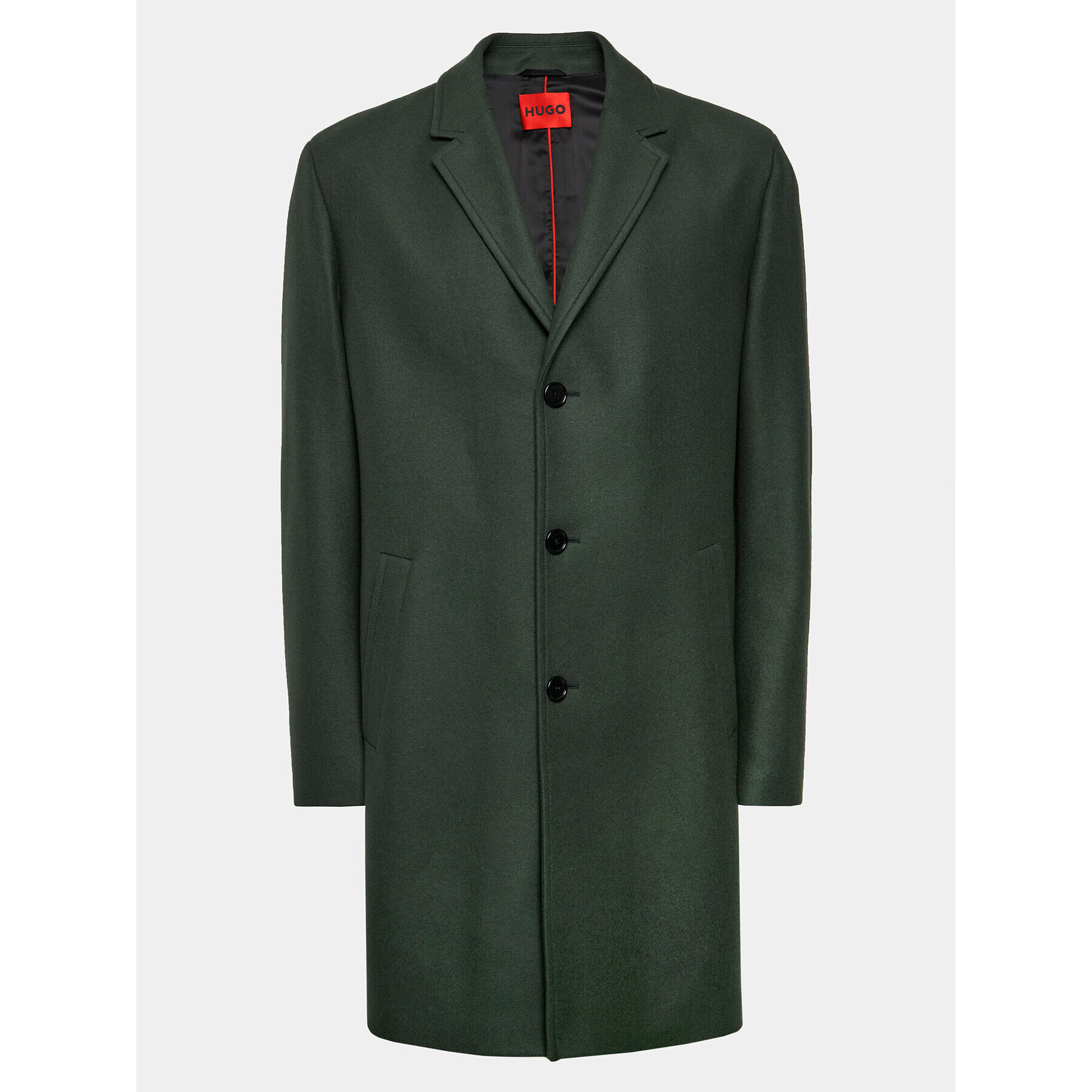 Hugo Вълнено палто Malte2341 50501968 Зелен Regular Fit - Pepit.bg