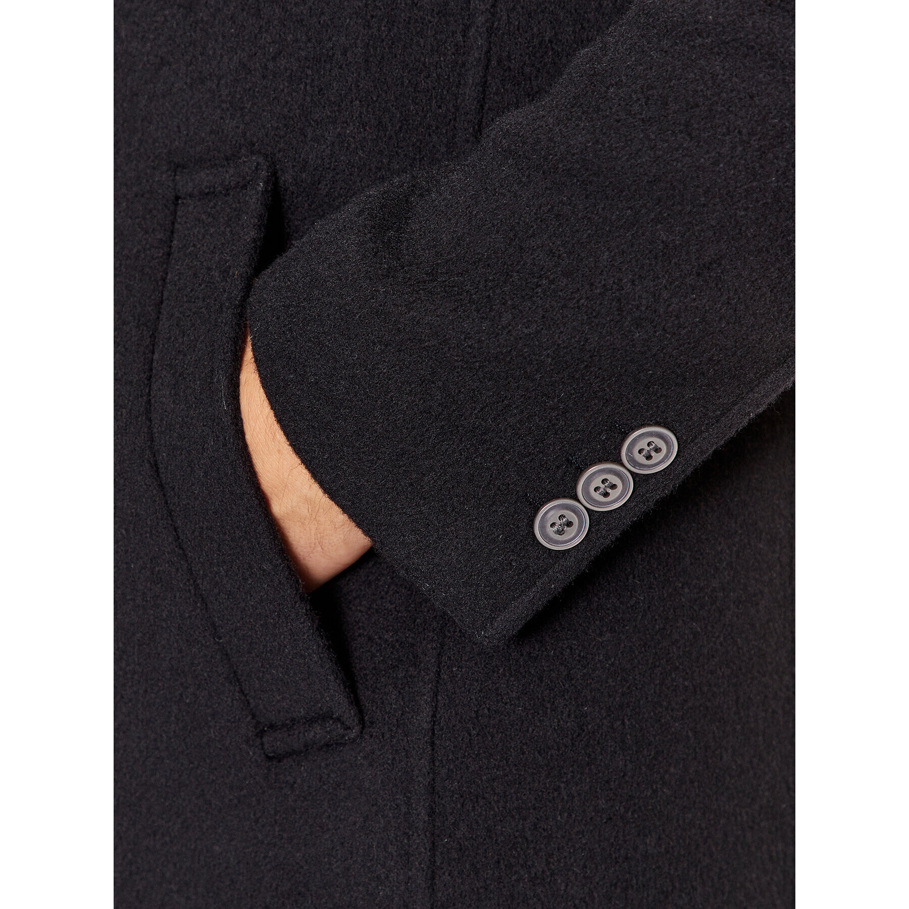 Hugo Вълнено палто Miroy 50500094 Черен Slim Fit - Pepit.bg