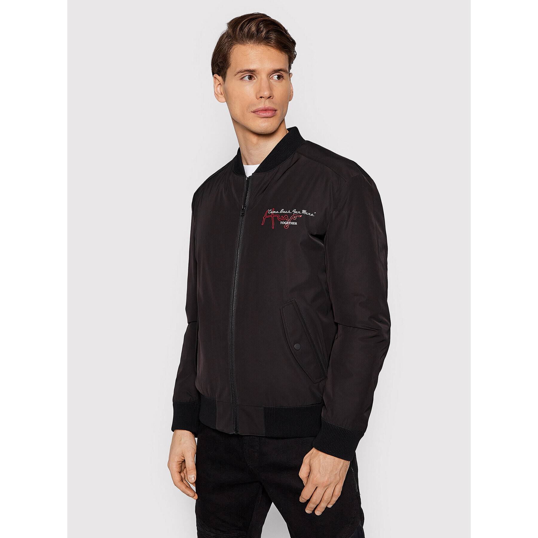 Hugo Яке бомбър Borison2141 50457370 Черен Regular Fit - Pepit.bg