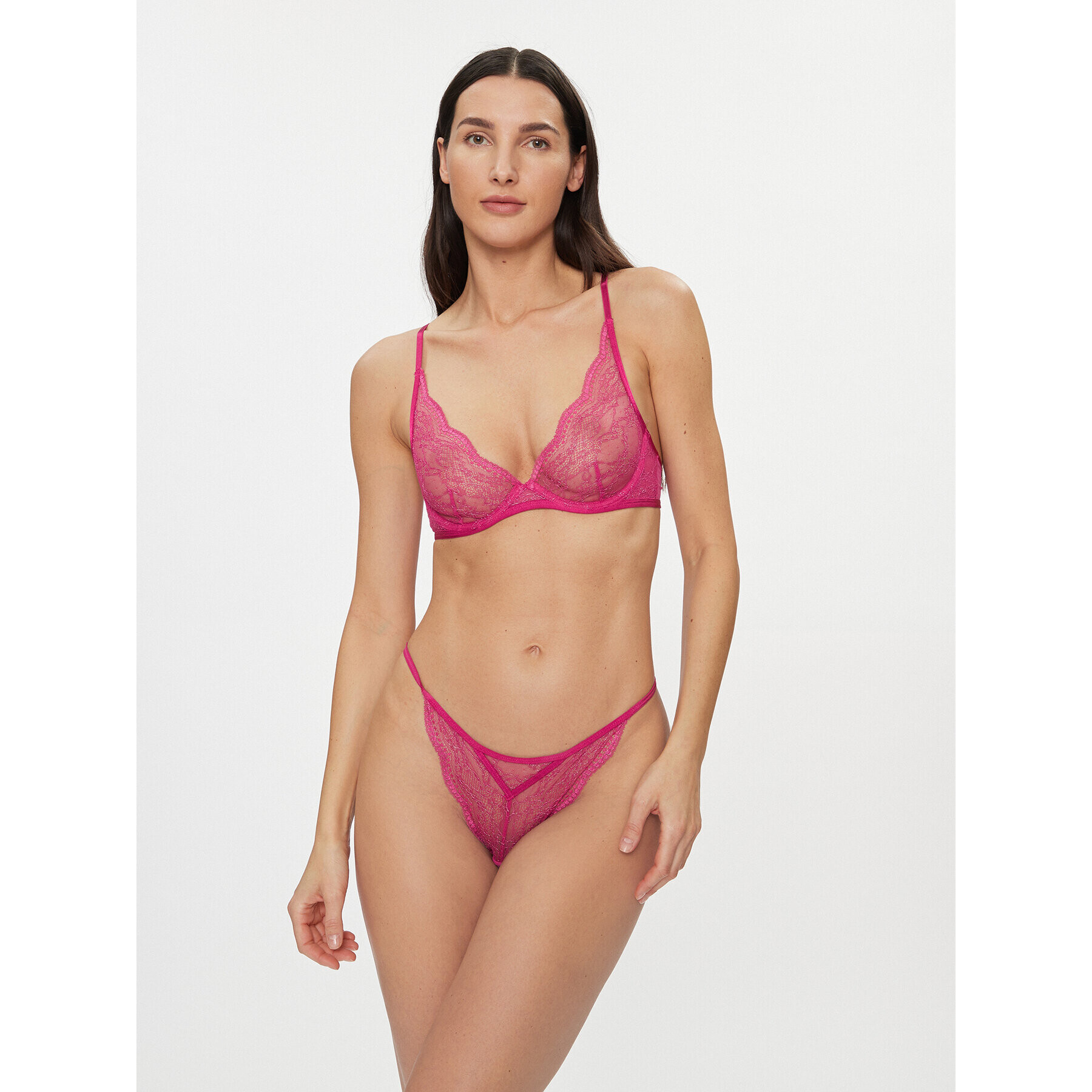 Hunkemöller Бикини тип прашка Isabelle Hl Sparkle String Tr 203591 Розов - Pepit.bg