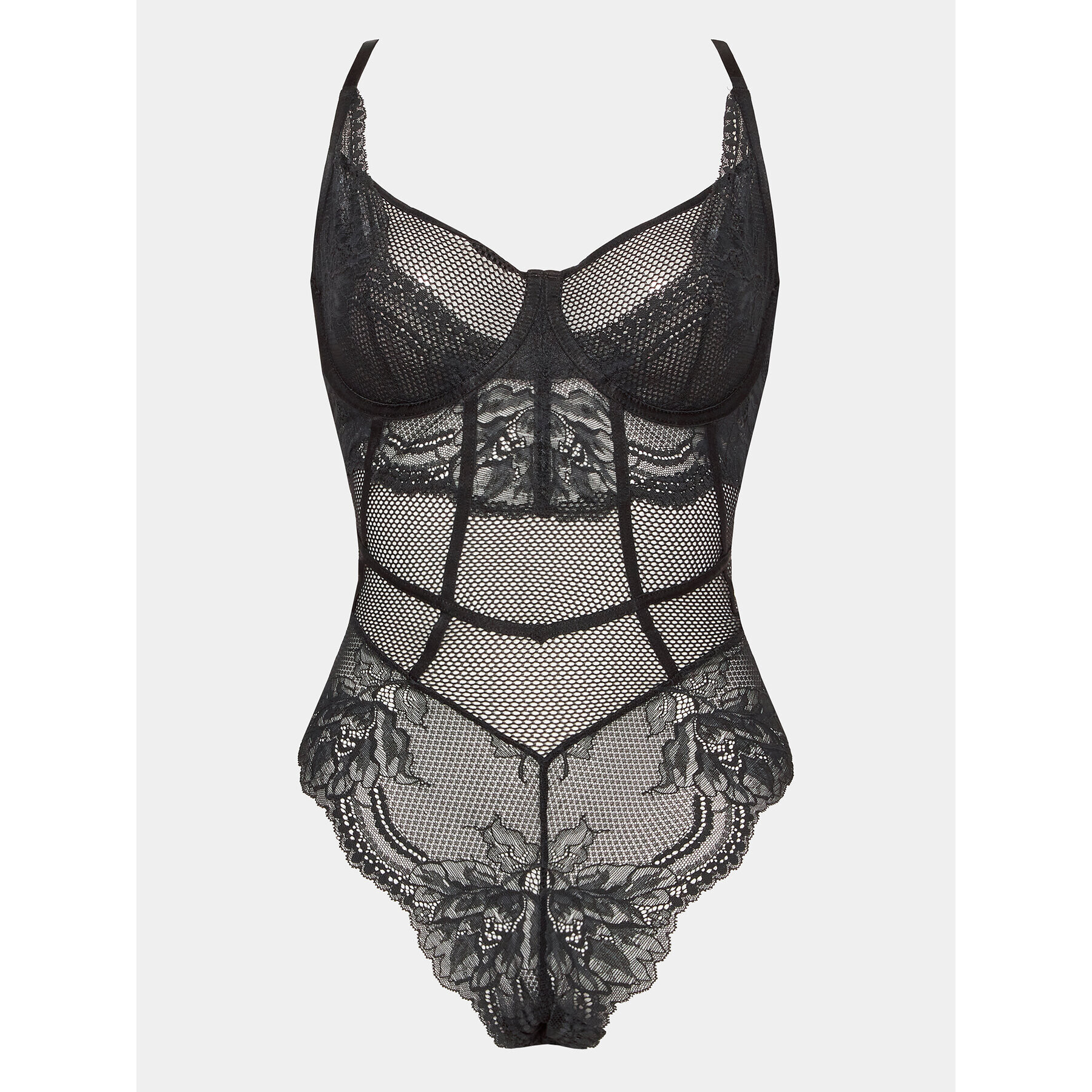 Hunkemöller Боди Eden 202256 Черен Straight Fit - Pepit.bg