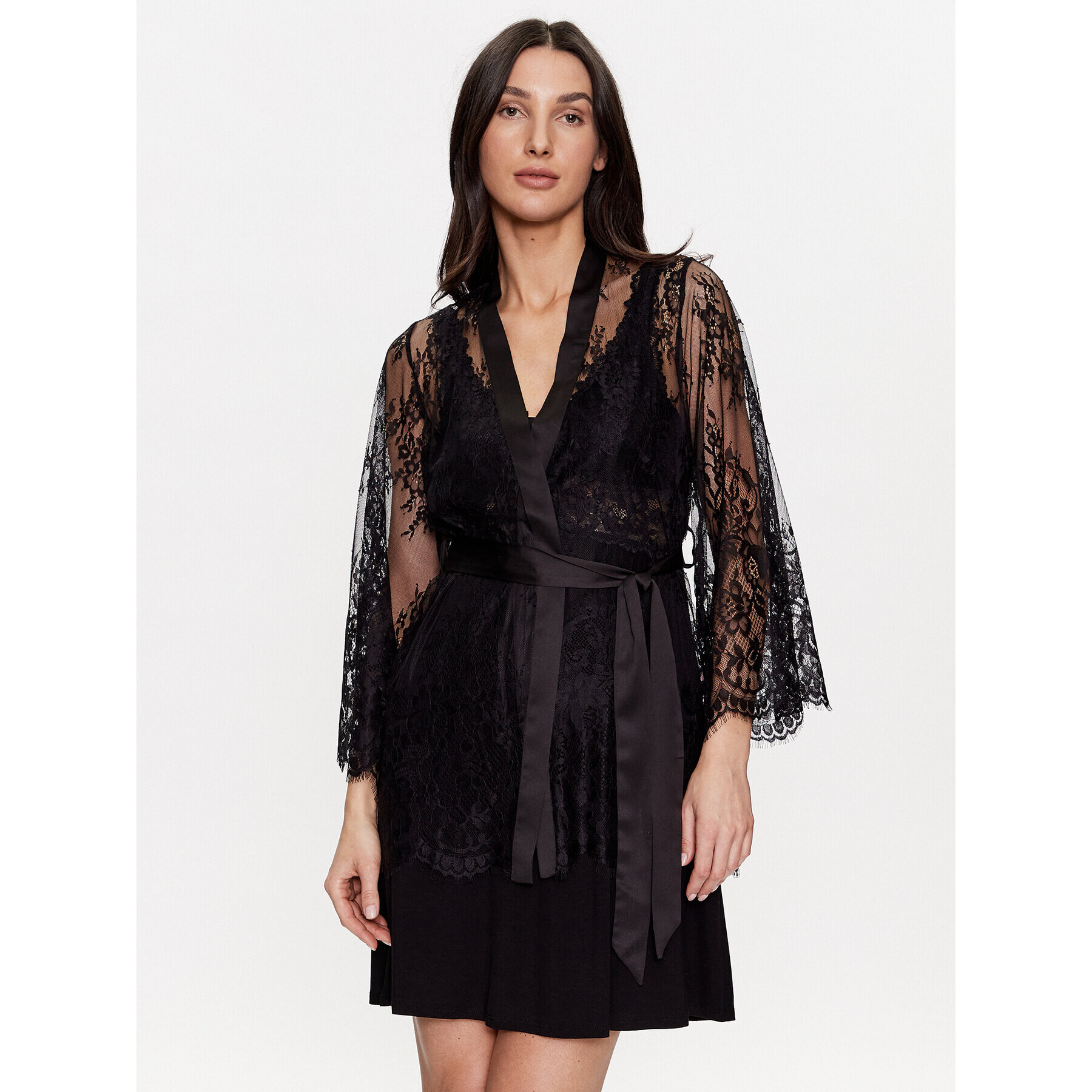 Hunkemöller Халат 191636 Черен Regular Fit - Pepit.bg