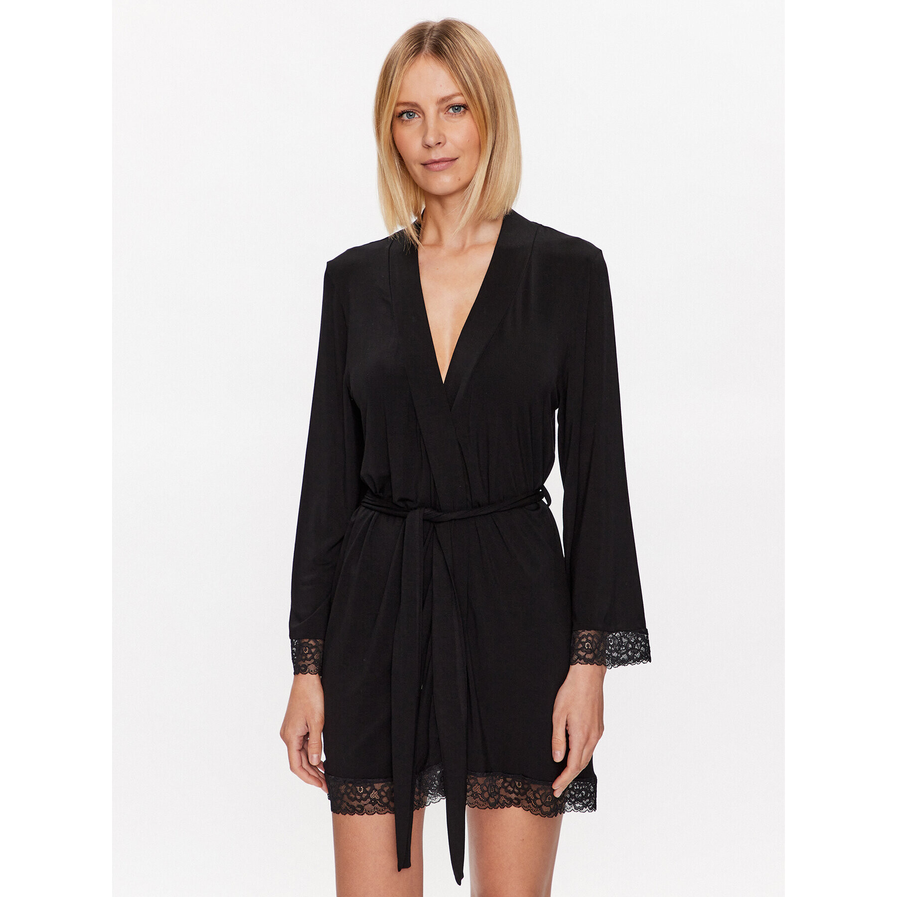 Hunkemöller Халат Robe 201793 Черен - Pepit.bg