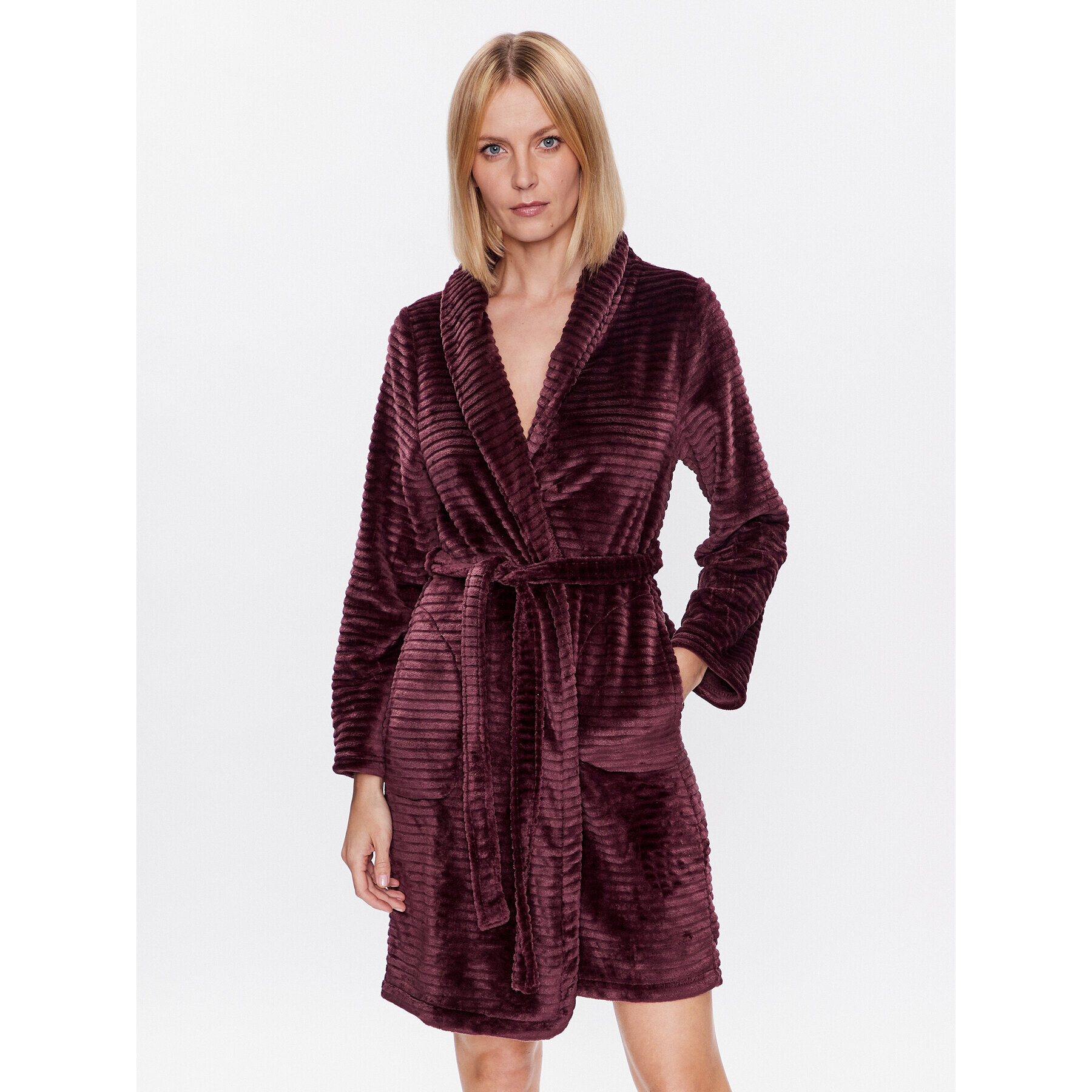 Hunkemöller Халат Robe Short 169405 Бордо - Pepit.bg