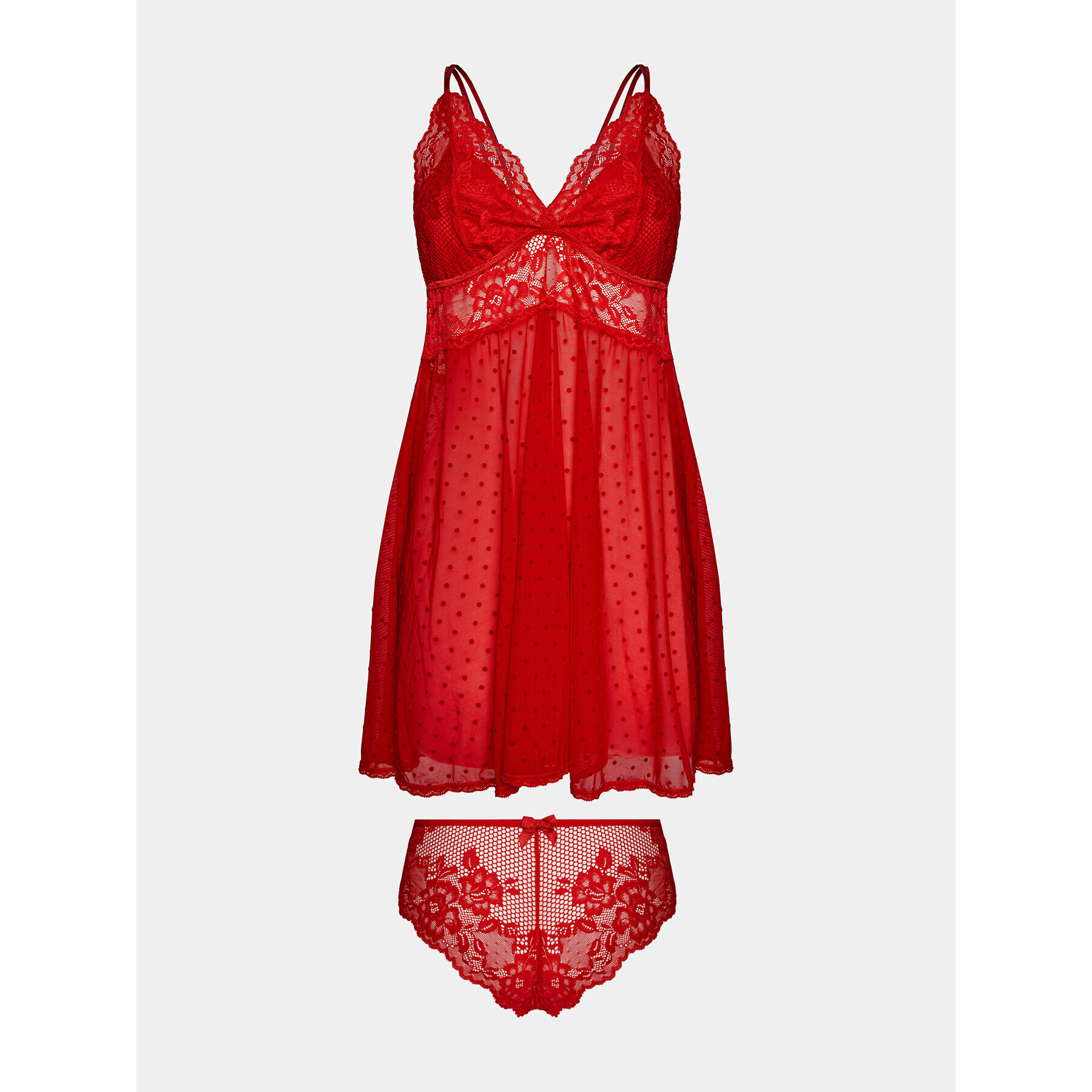 Hunkemöller Нощница 173763 Червен Feminine Fit - Pepit.bg