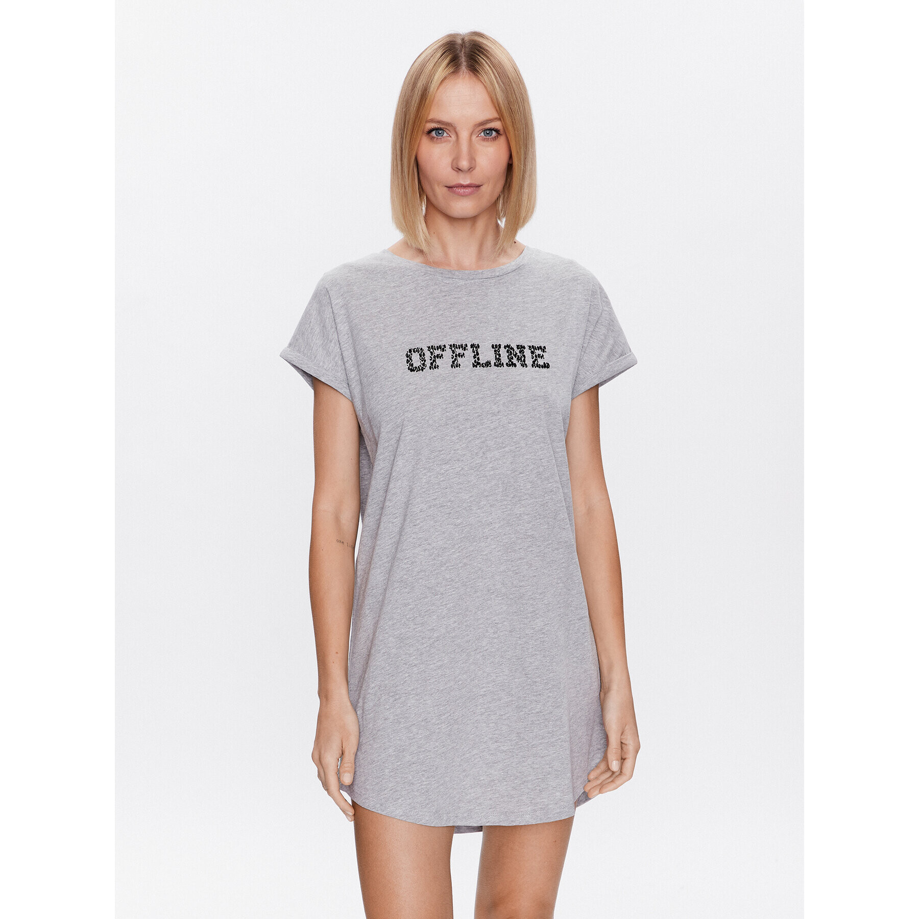 Hunkemöller Нощница Nightie 201733 Сив Relaxed Fit - Pepit.bg