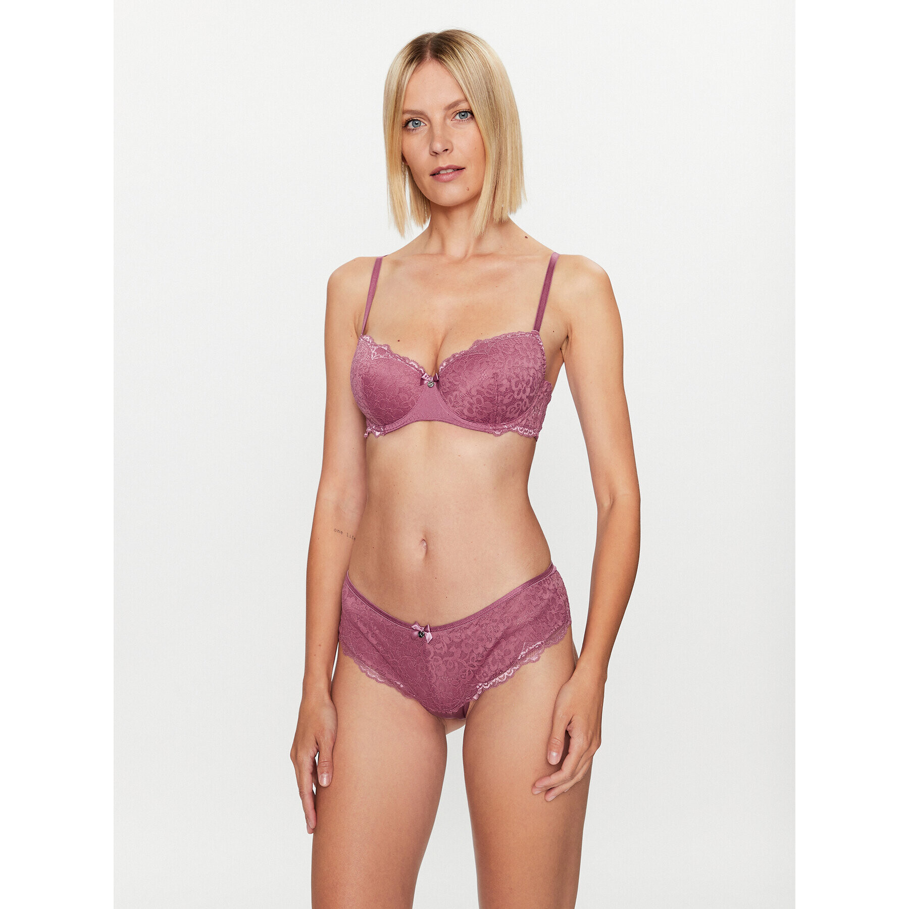 Hunkemöller Сутиен балконет Marine 202702 Виолетов - Pepit.bg