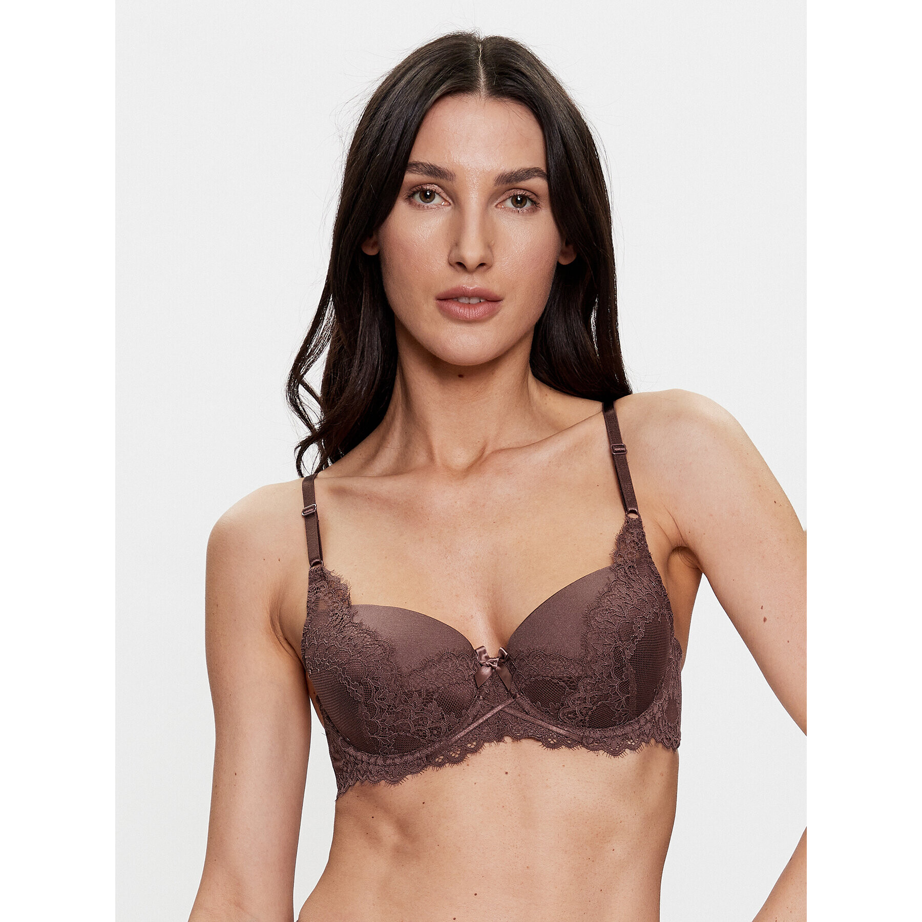 Hunkemöller Сутиен push-up Daisy 201105 Кафяв - Pepit.bg