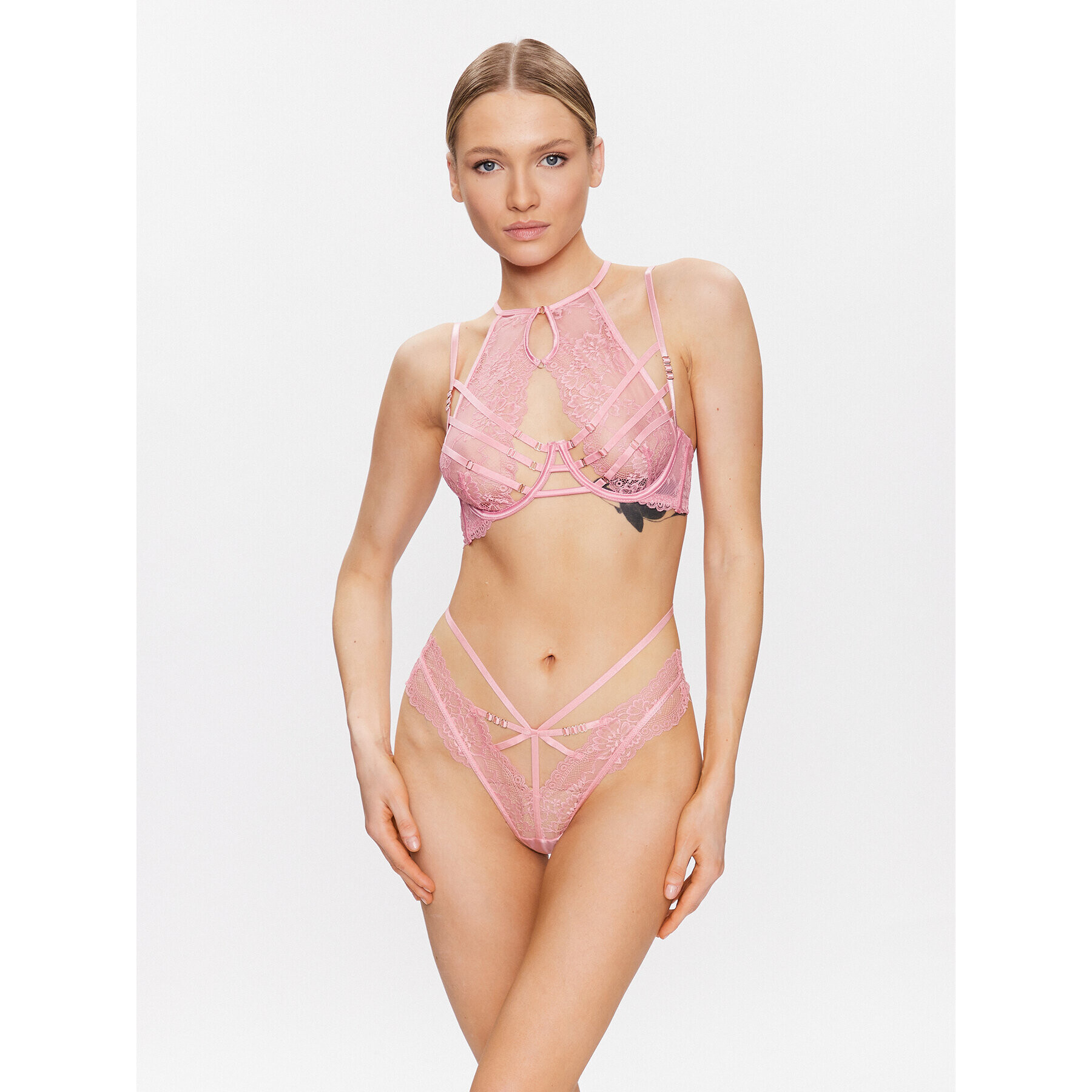 Hunkemöller Сутиен с банели Roxanne 201009 Розов - Pepit.bg