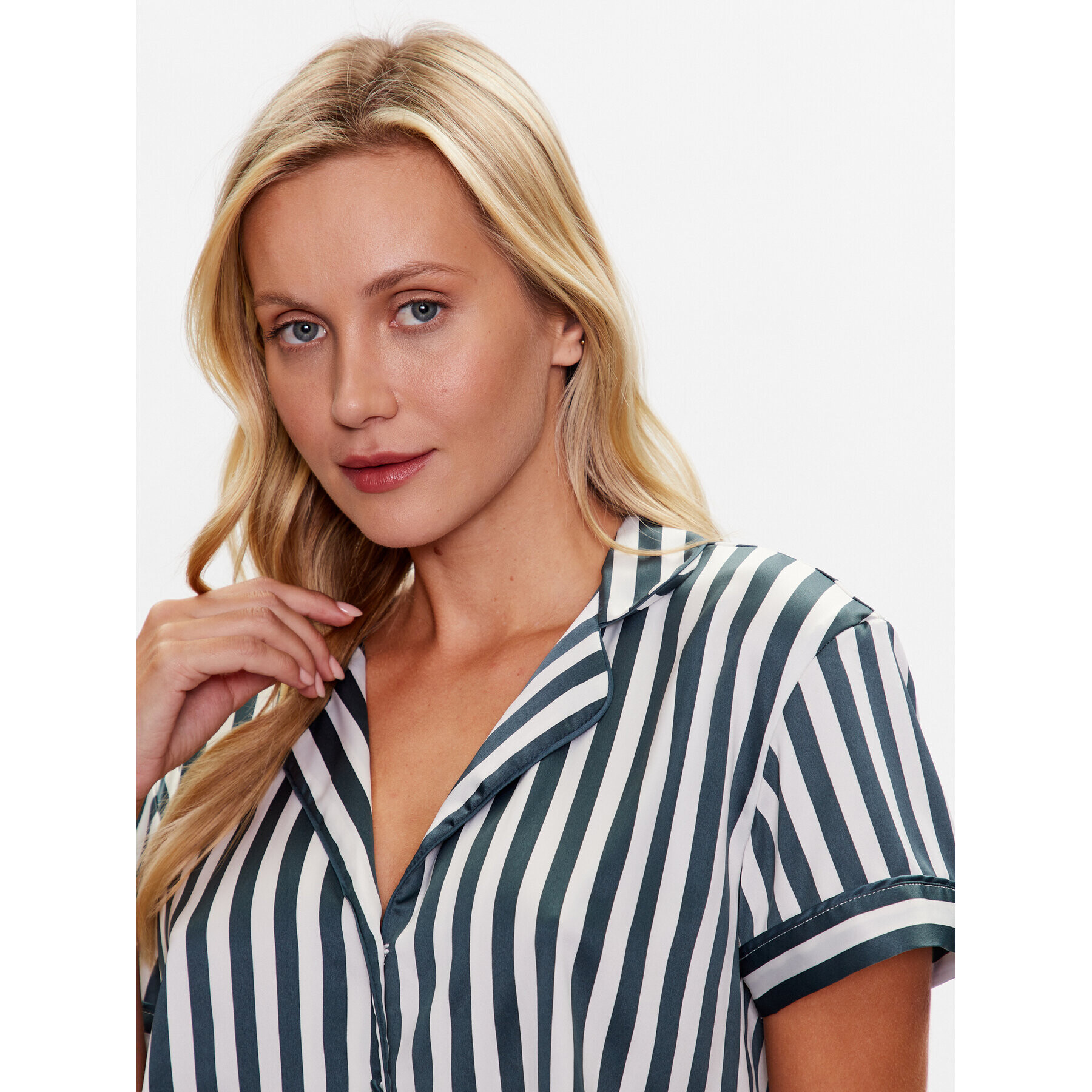 Hunkemöller Тениска на пижама 202323 Зелен Basic Fit - Pepit.bg