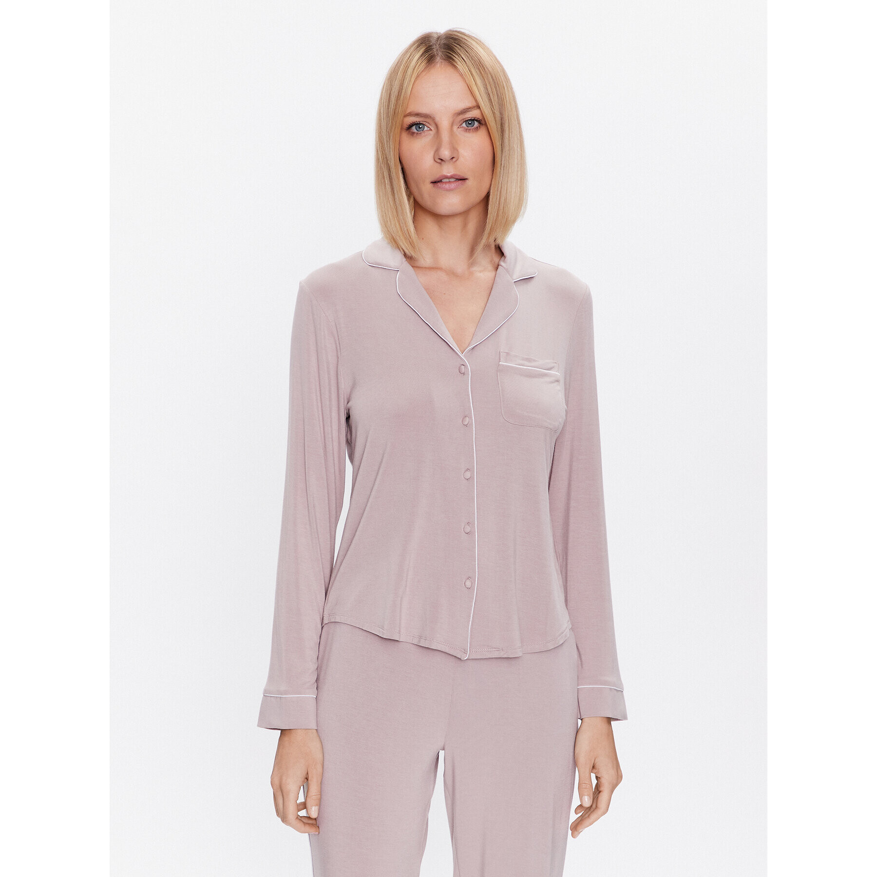 Hunkemöller Тениска на пижама Jacket 201741 Розов Regular Fit - Pepit.bg