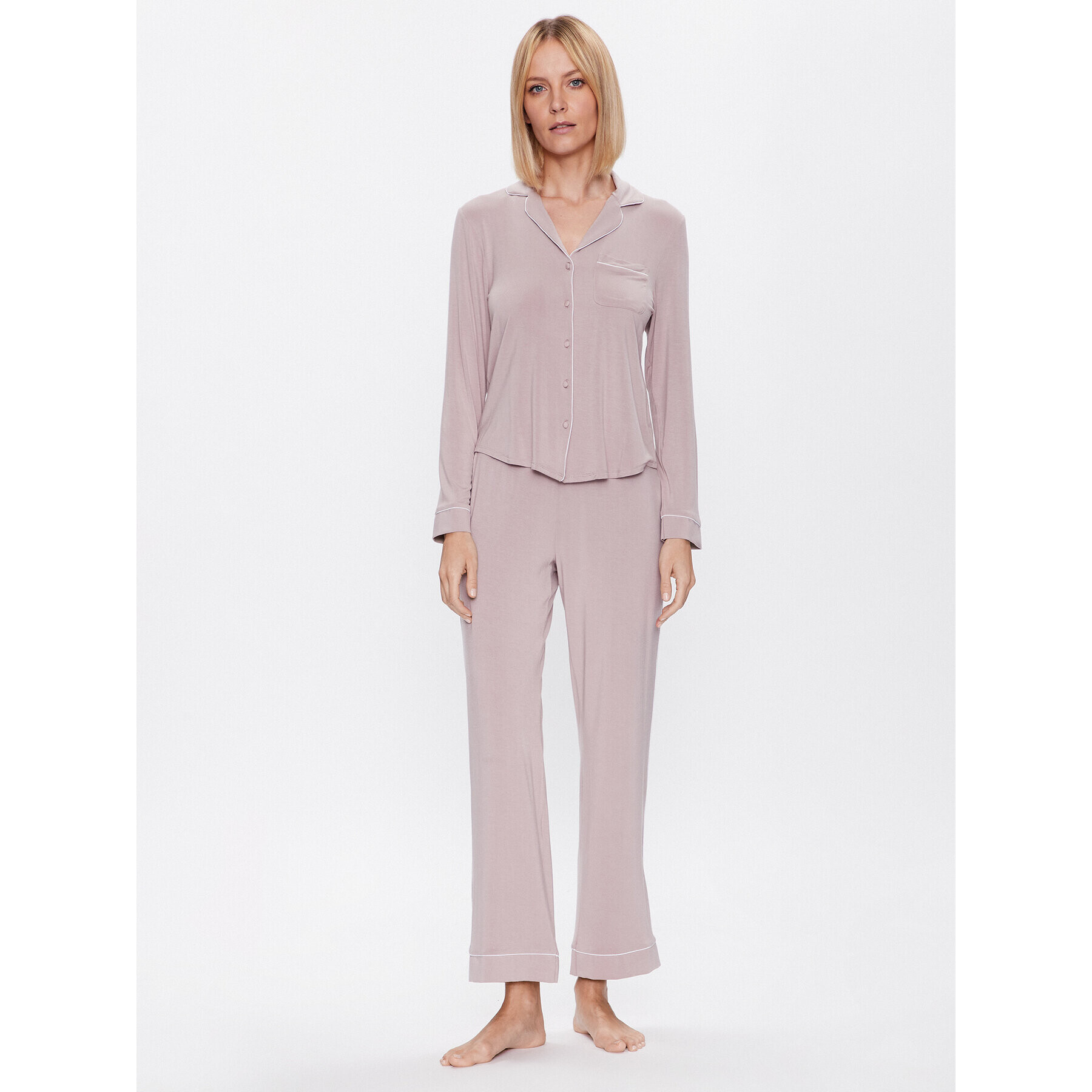 Hunkemöller Тениска на пижама Jacket 201741 Розов Regular Fit - Pepit.bg