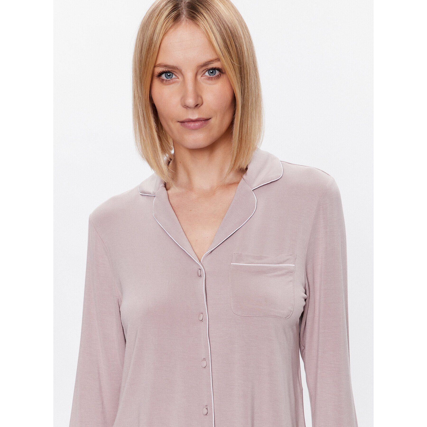 Hunkemöller Тениска на пижама Jacket 201741 Розов Regular Fit - Pepit.bg
