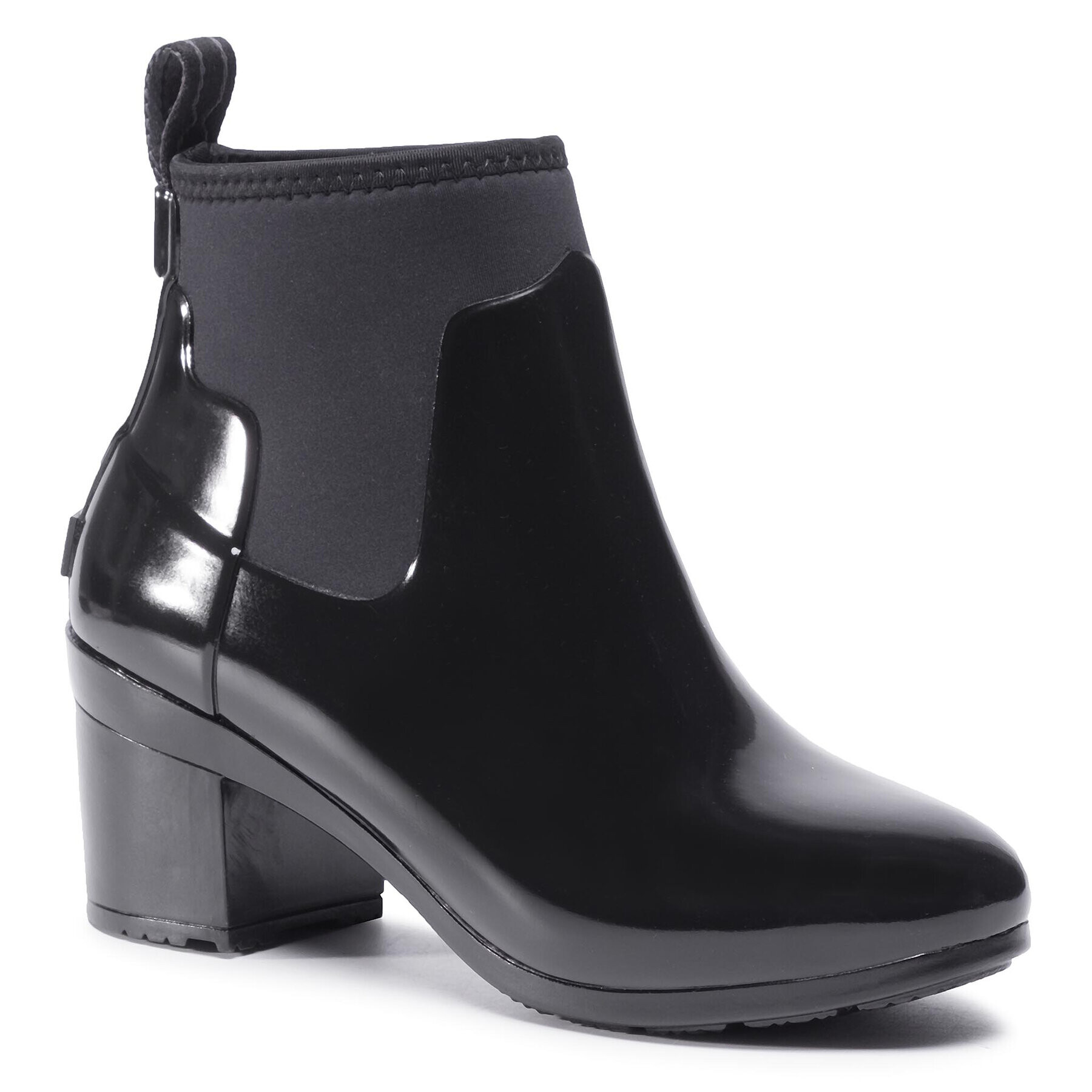 Hunter Гумени ботуши Refined Mid Heel Gloss WFP1012NRG Черен - Pepit.bg
