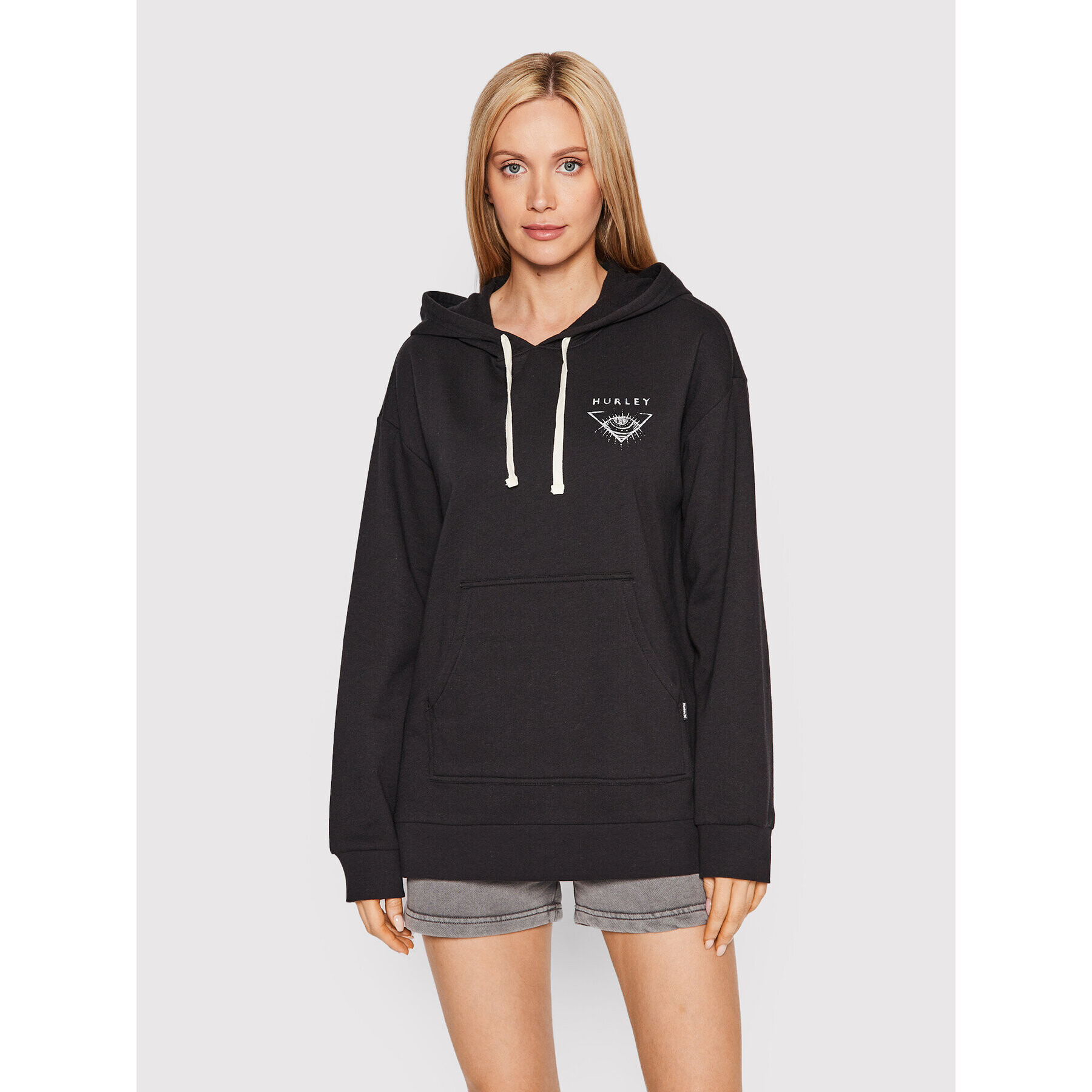 Hurley Суитшърт Omen Boyfriend 3HJ5060533 Черен Oversize - Pepit.bg