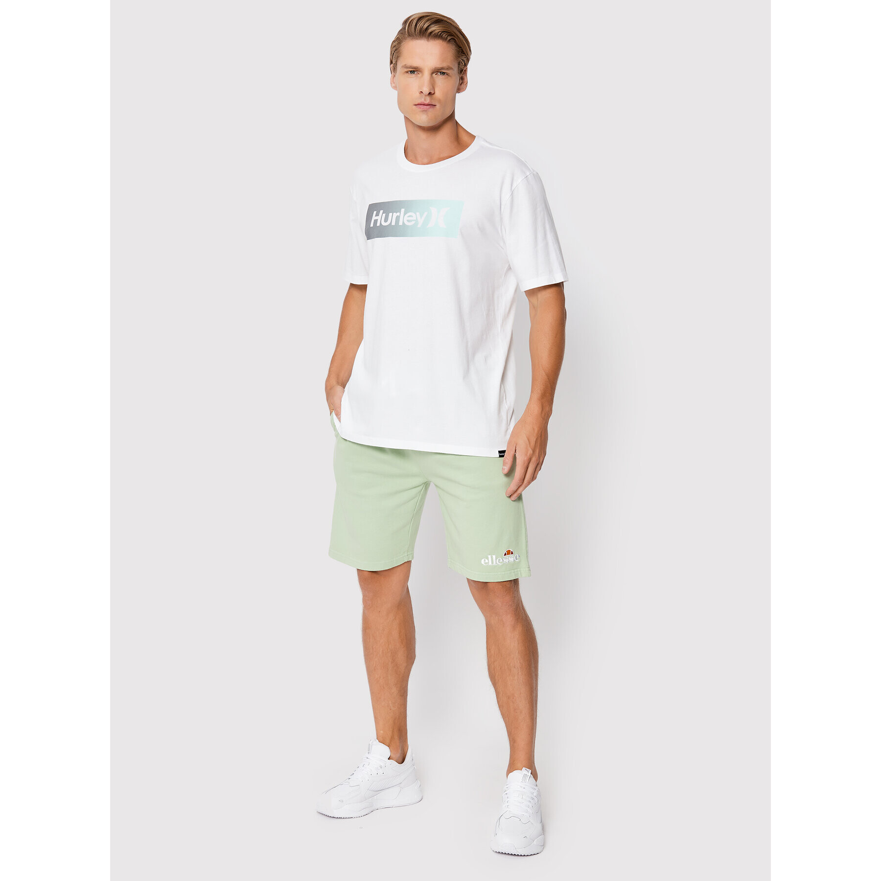 Hurley Тишърт Evd Oao Boxed Gradient DB3252 Бял Regular Fit - Pepit.bg