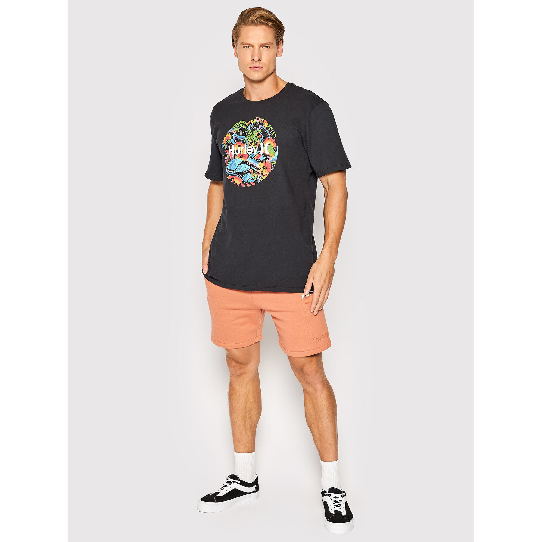 Hurley Тишърт Paradise Trip MTS0029930 Черен Regular Fit - Pepit.bg