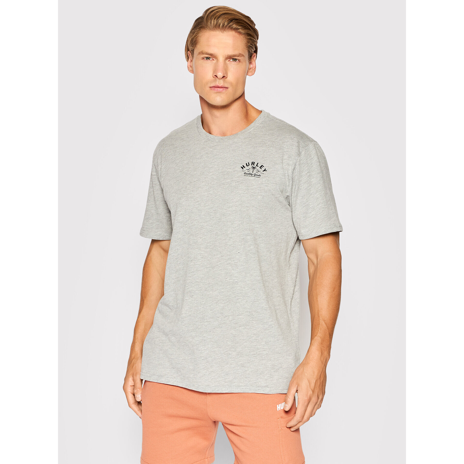 Hurley Тишърт Quality Goods AMTS22Q1QG Сив Regular Fit - Pepit.bg