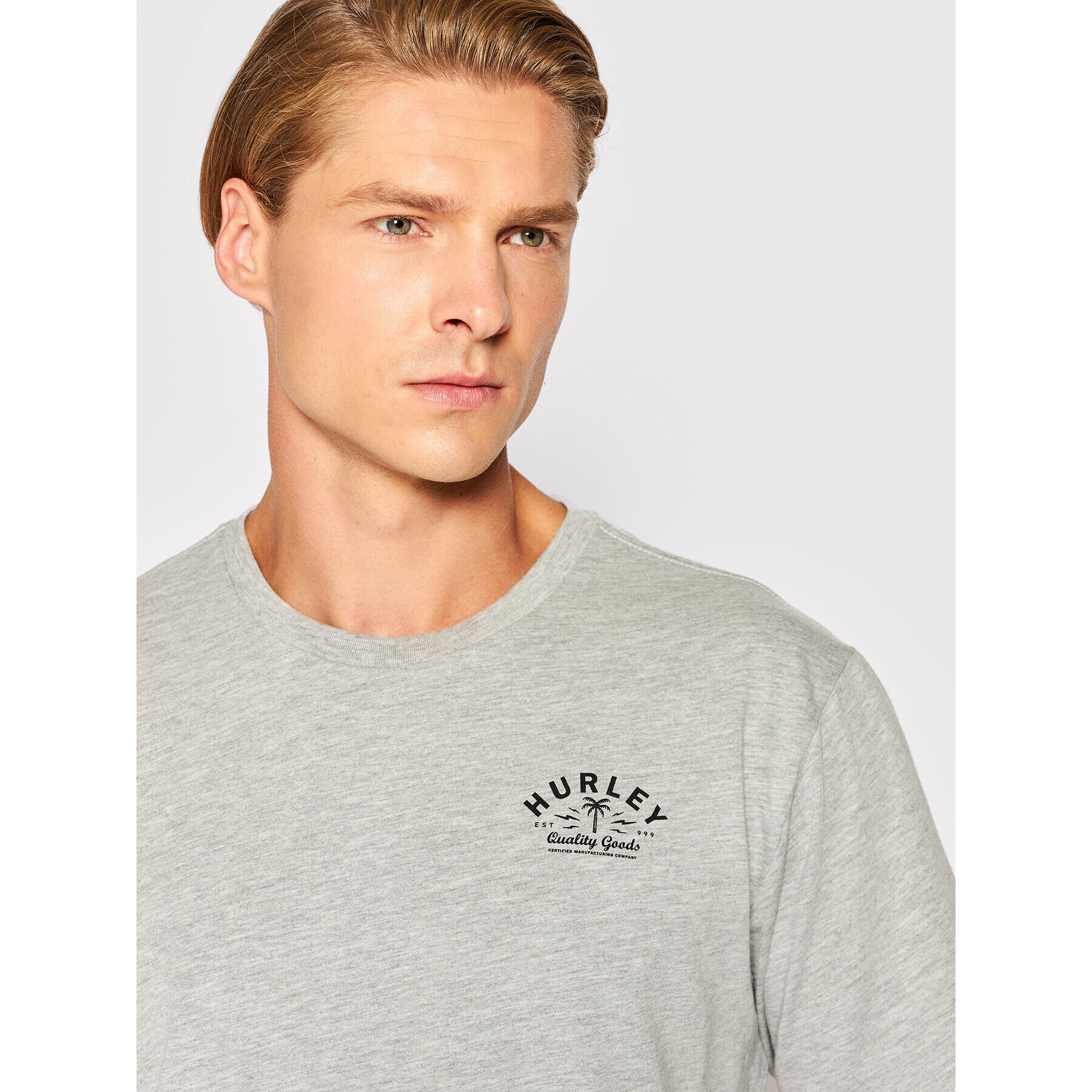 Hurley Тишърт Quality Goods AMTS22Q1QG Сив Regular Fit - Pepit.bg