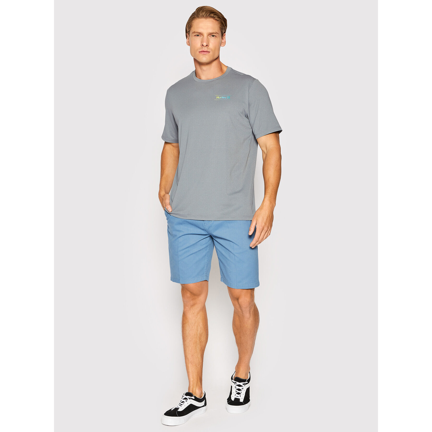 Hurley Тишърт Slashed MTS0029990 Сив Regular Fit - Pepit.bg