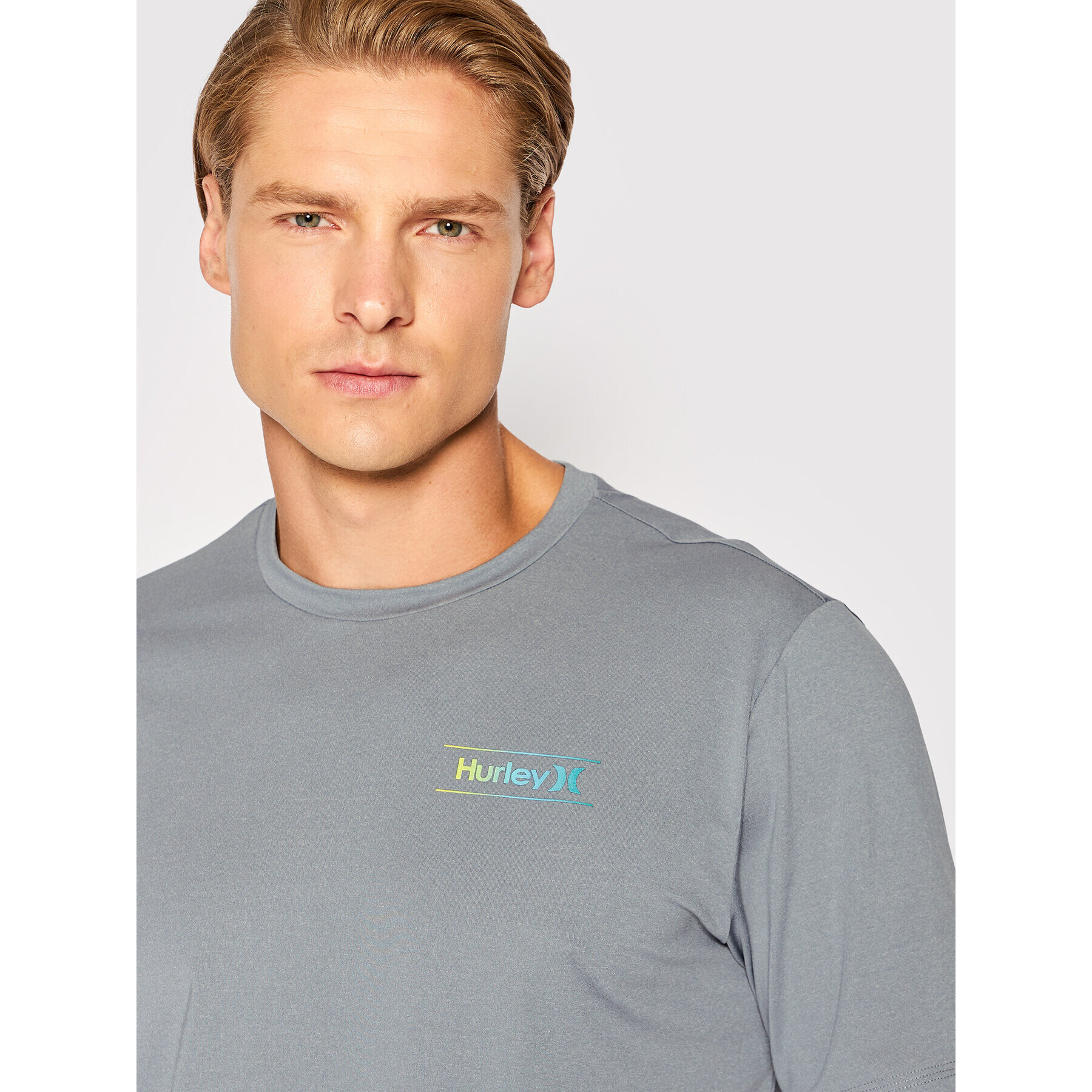 Hurley Тишърт Slashed MTS0029990 Сив Regular Fit - Pepit.bg