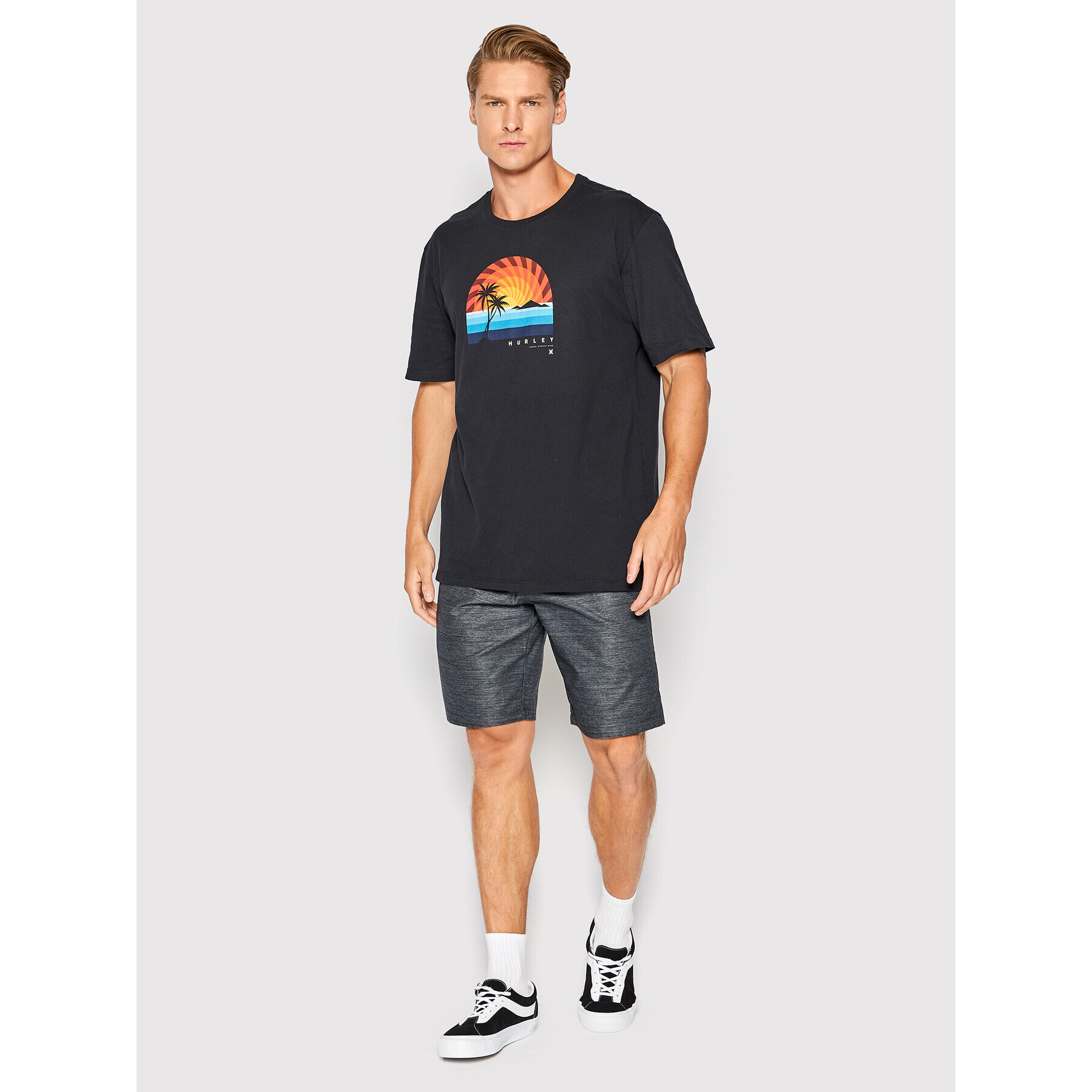 Hurley Тишърт Swirlst MTS0030090 Черен Regular Fit - Pepit.bg