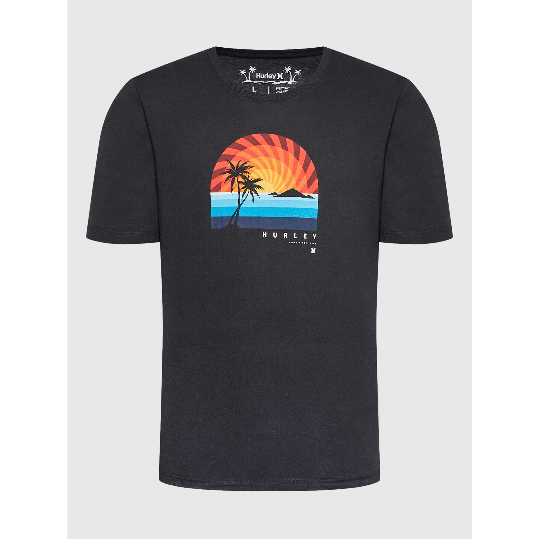 Hurley Тишърт Swirlst MTS0030090 Черен Regular Fit - Pepit.bg