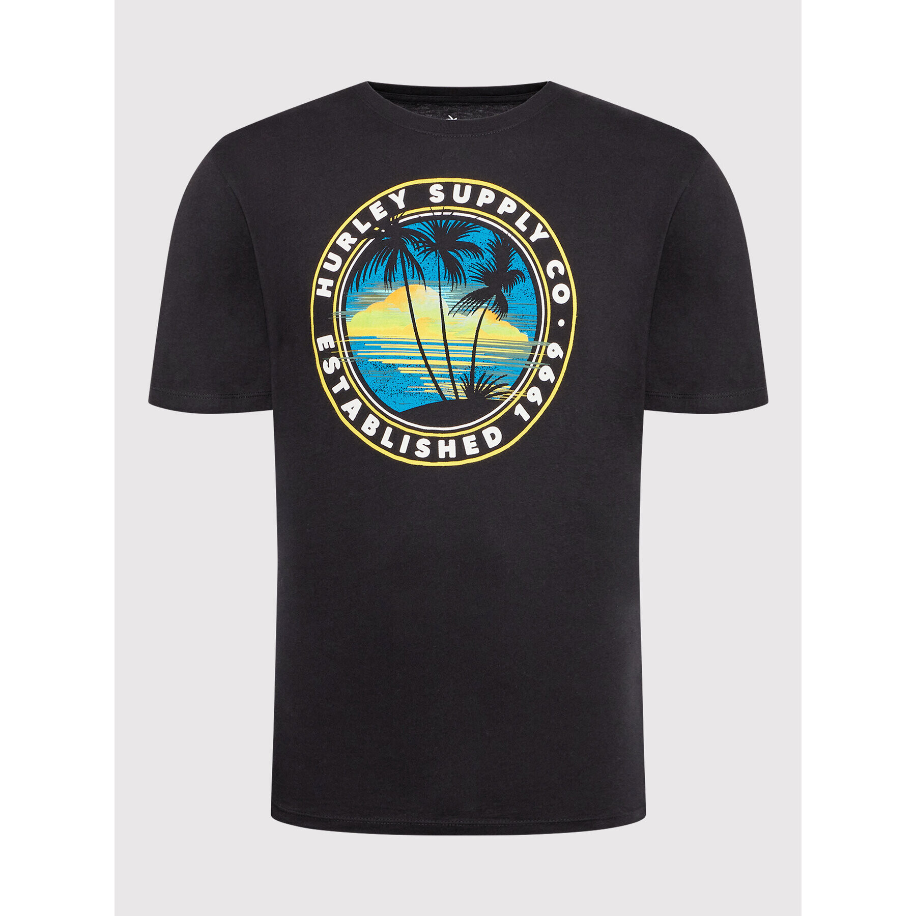 Hurley Тишърт Wash Da Sunset Brah MTS0029600 Черен Regular Fit - Pepit.bg