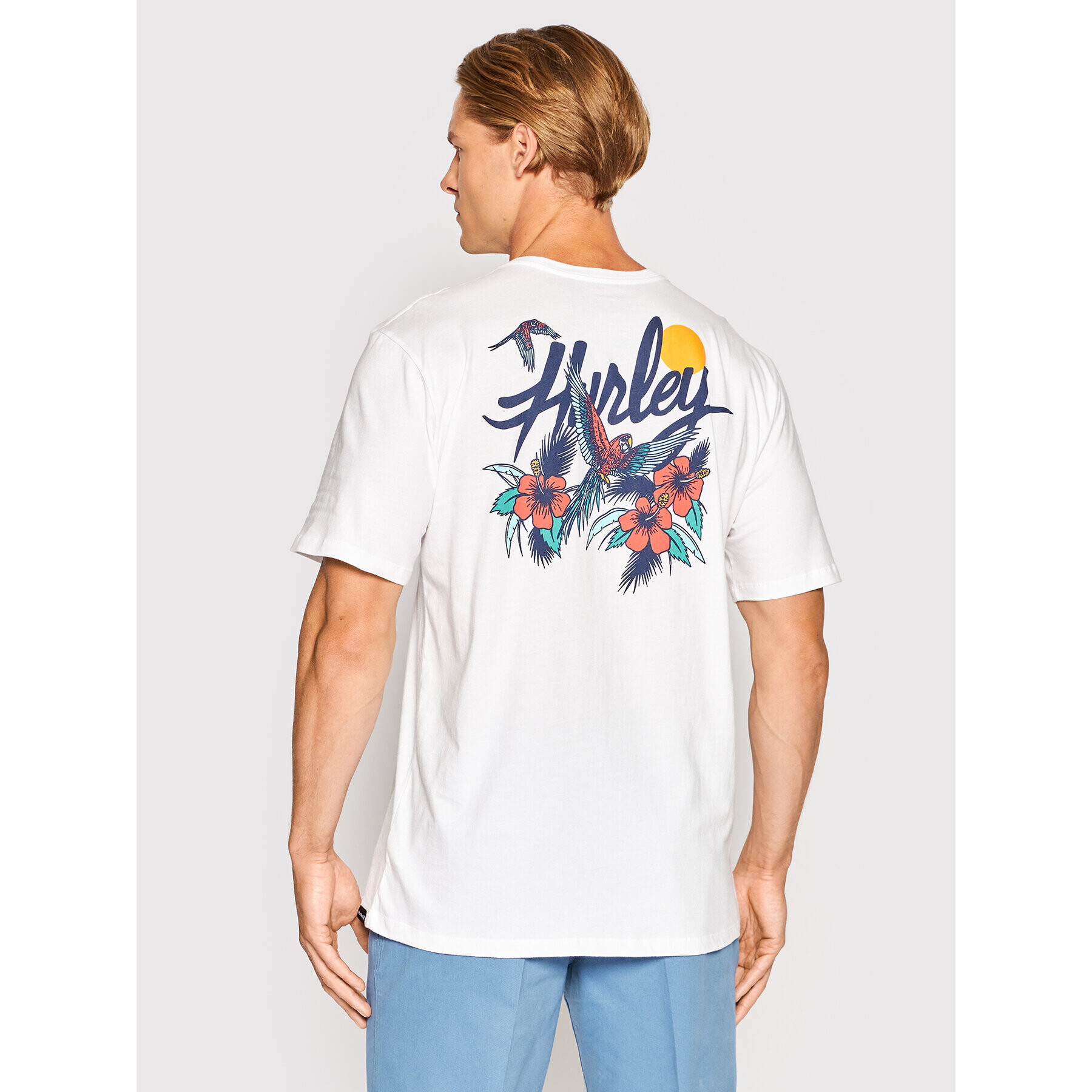 Hurley Тишърт Wash Parrot Bay MTS0029710 Бял Regular Fit - Pepit.bg